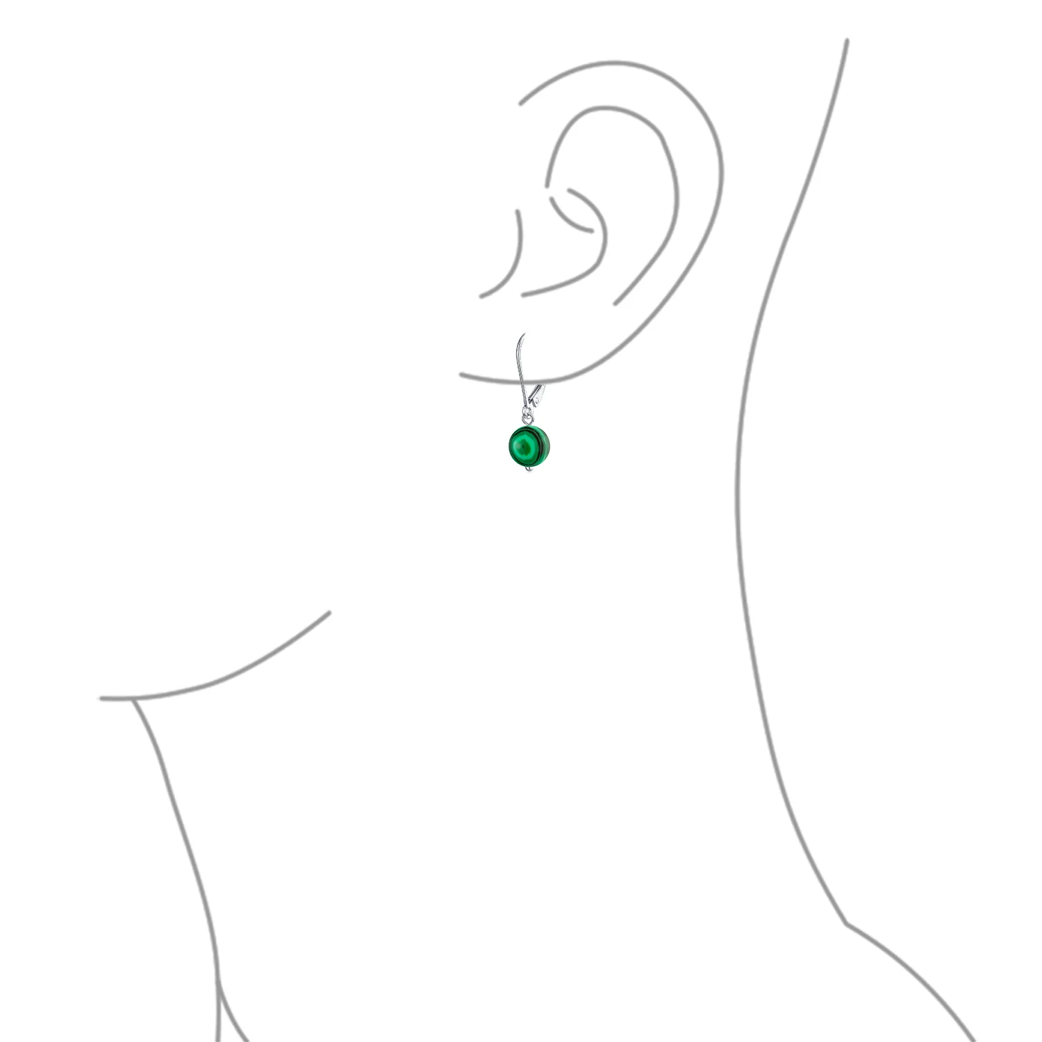Set of 3 Simple Natural Stone 8MM Ball Drop Earrings Sterling Silver Leverback - Image 18