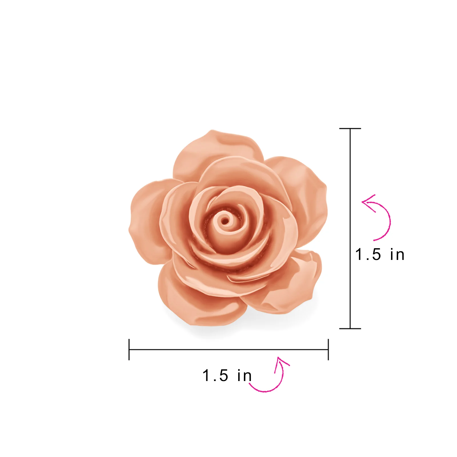 Set of Three Romantic Fashion Statement Floral Blooming 3D Carved Large Rose Flower Brooch Pin - Image 8