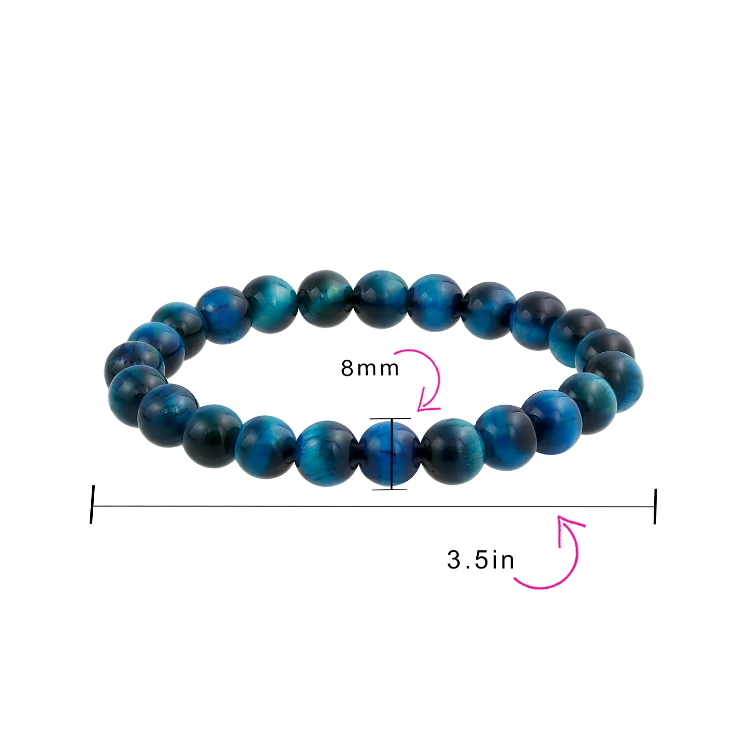 Set of 3 Natural Stone Bead Stretch Bracelets - Stackable - Image 30