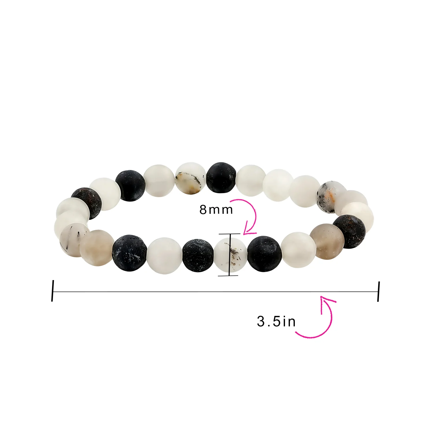 Set of 3 Natural Stone Bead Stretch Bracelets - Stackable - Image 34