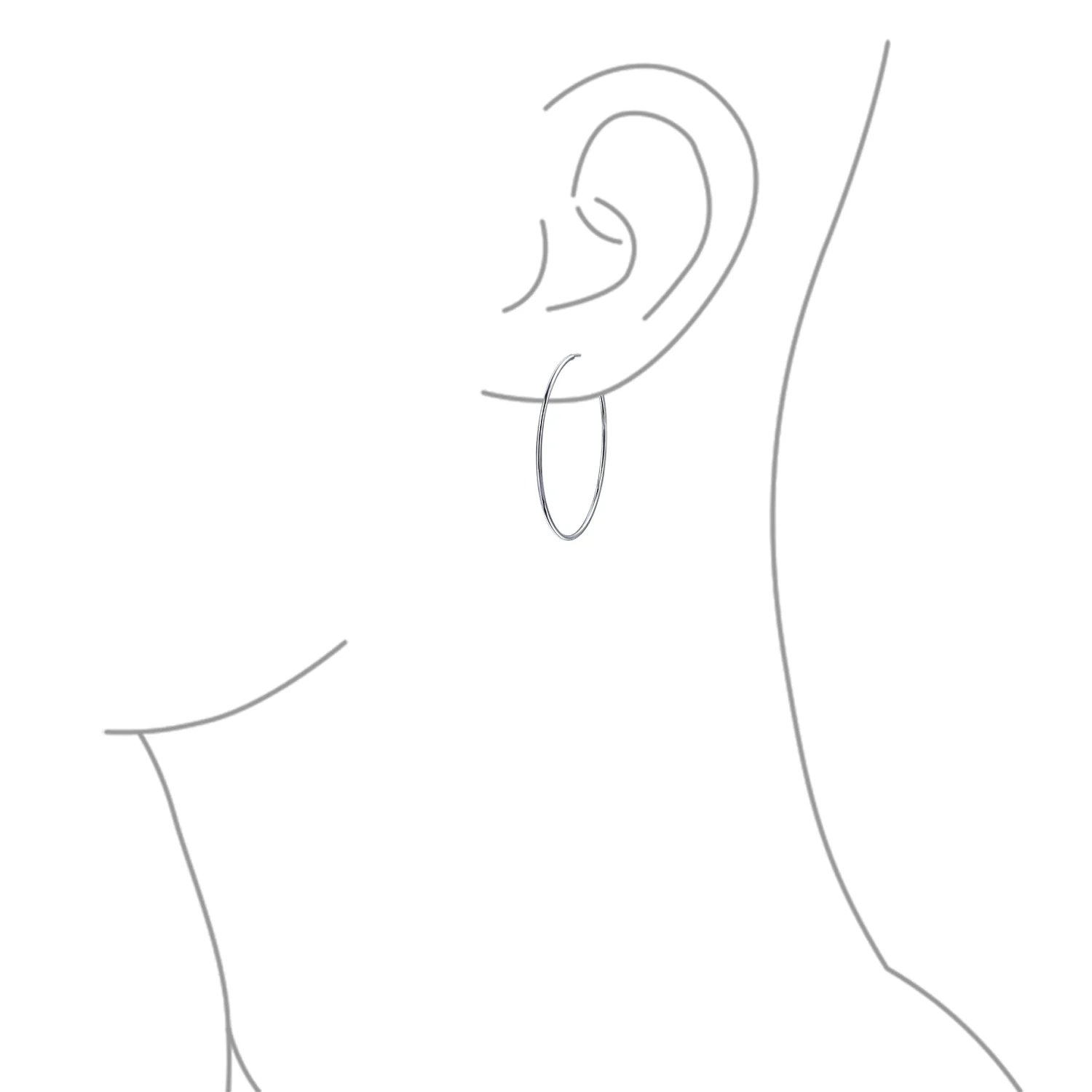 Thin Minimalist Hoop Huggie Earrings Sterling Silver Various Sizes - Image 15