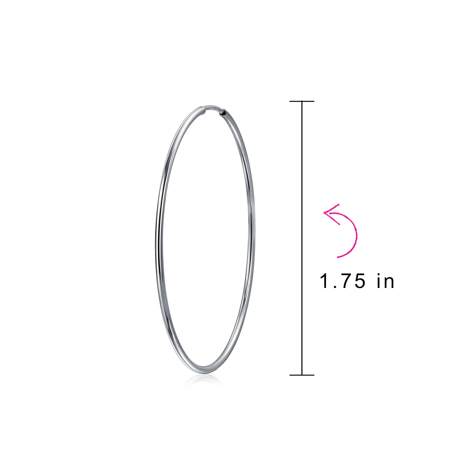 Thin Minimalist Hoop Huggie Earrings Sterling Silver Various Sizes - Image 21
