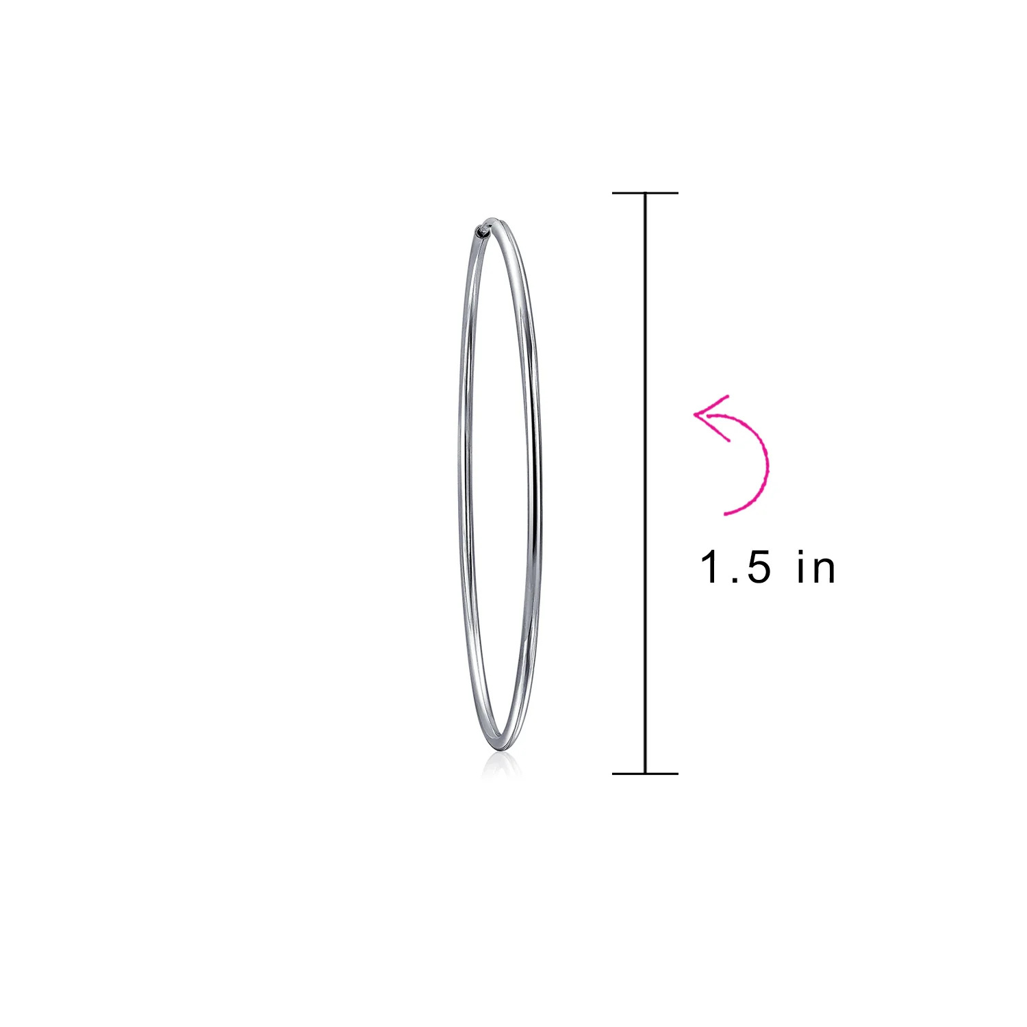 Thin Minimalist Hoop Huggie Earrings Sterling Silver Various Sizes - Image 24