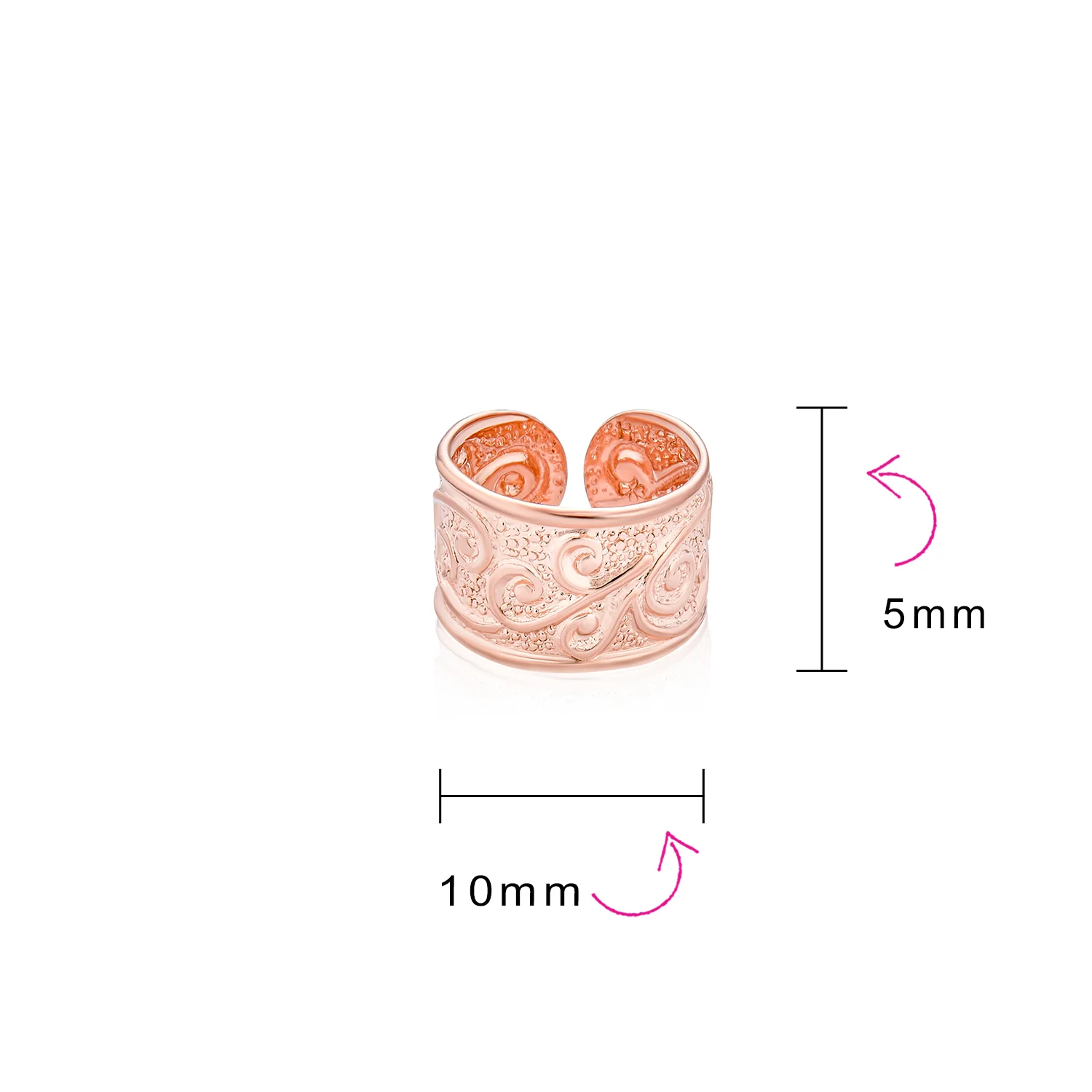 Set of 4 Boho Celtic Knot Triskele Ear Cuff Cartilage Earring Rose Gold Plated - Image 4