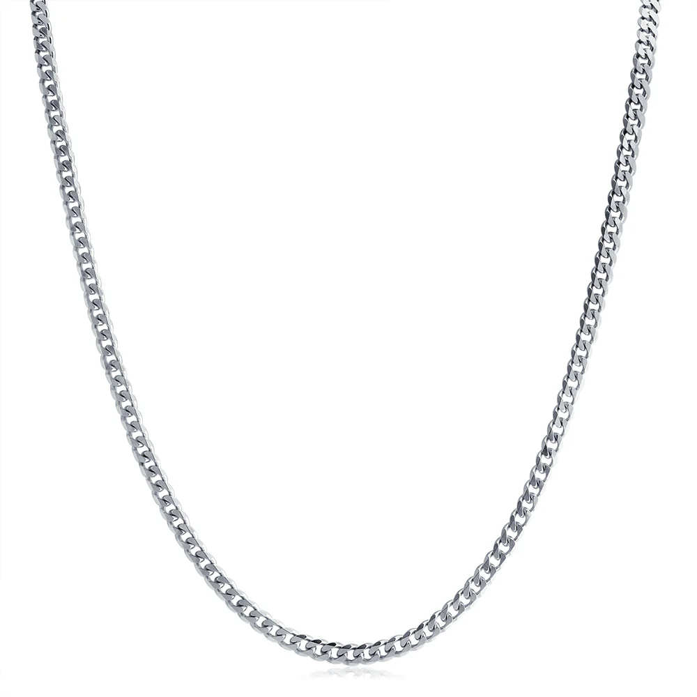 Set of 2 Solid 6MM Sterling Silver Miami Cuban Curb Chain Necklace 18 & 20 Inch - Image 2