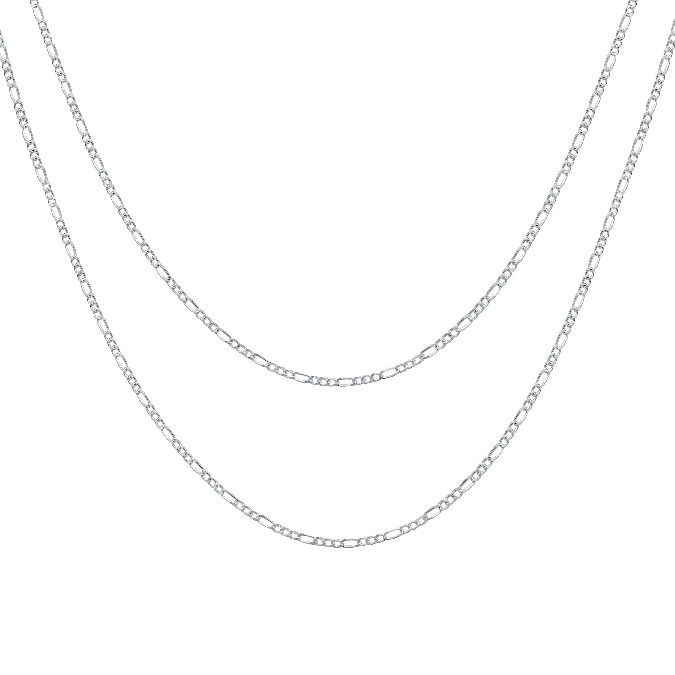 Set of 2 Thin 50 Gauge Sterling Silver Figaro Chain Necklace 20 Inch and 24 Inch - Image 4