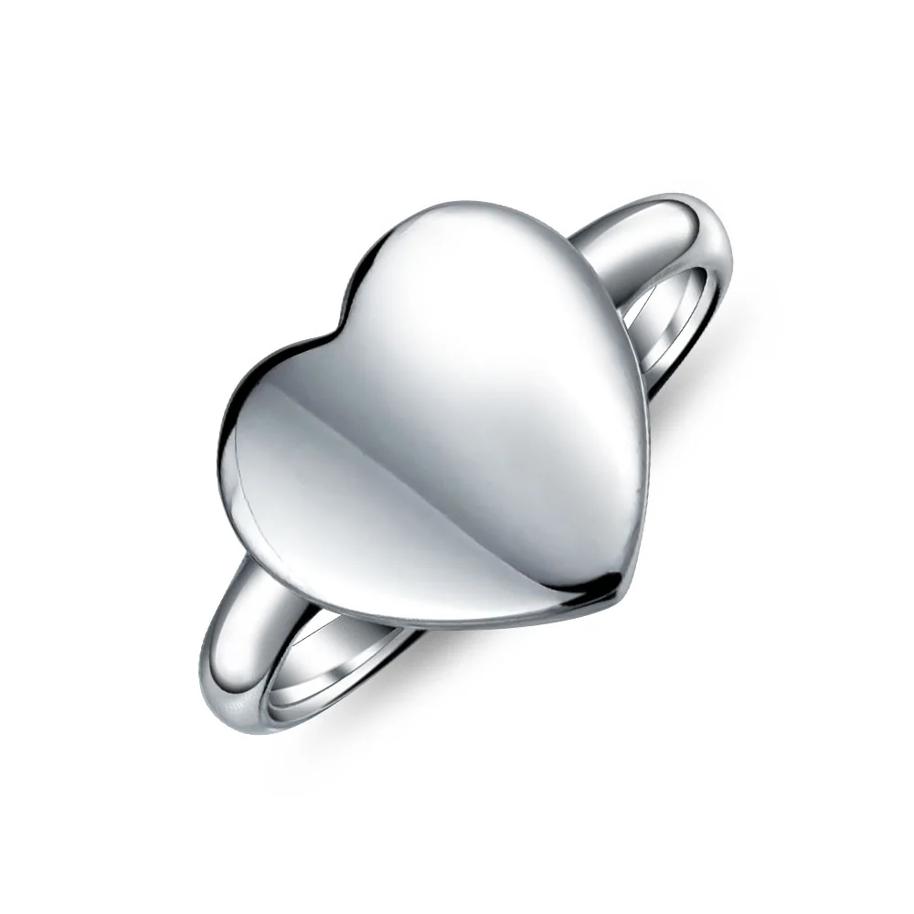 Personalized Ring with Heart Shape Blank for Initial Monogram Sterling Silver - Image 3
