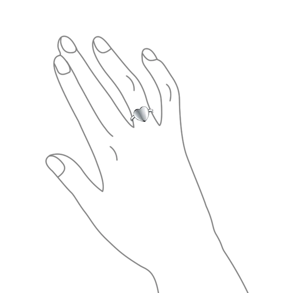 Personalized Ring with Heart Shape Blank for Initial Monogram Sterling Silver - Image 5