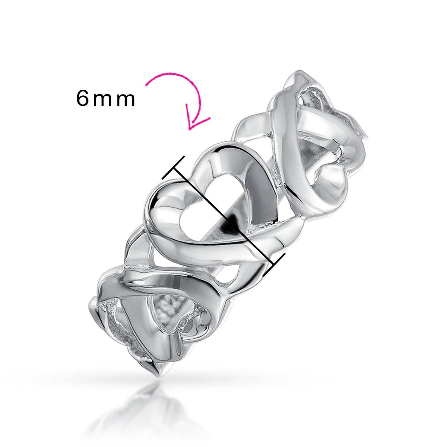 Friendship Ring Open Heart Huggies & Kisses XO Eternity Band - Image 4