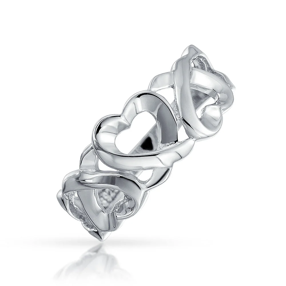 Friendship Ring Open Heart Huggies & Kisses XO Eternity Band - Image 5