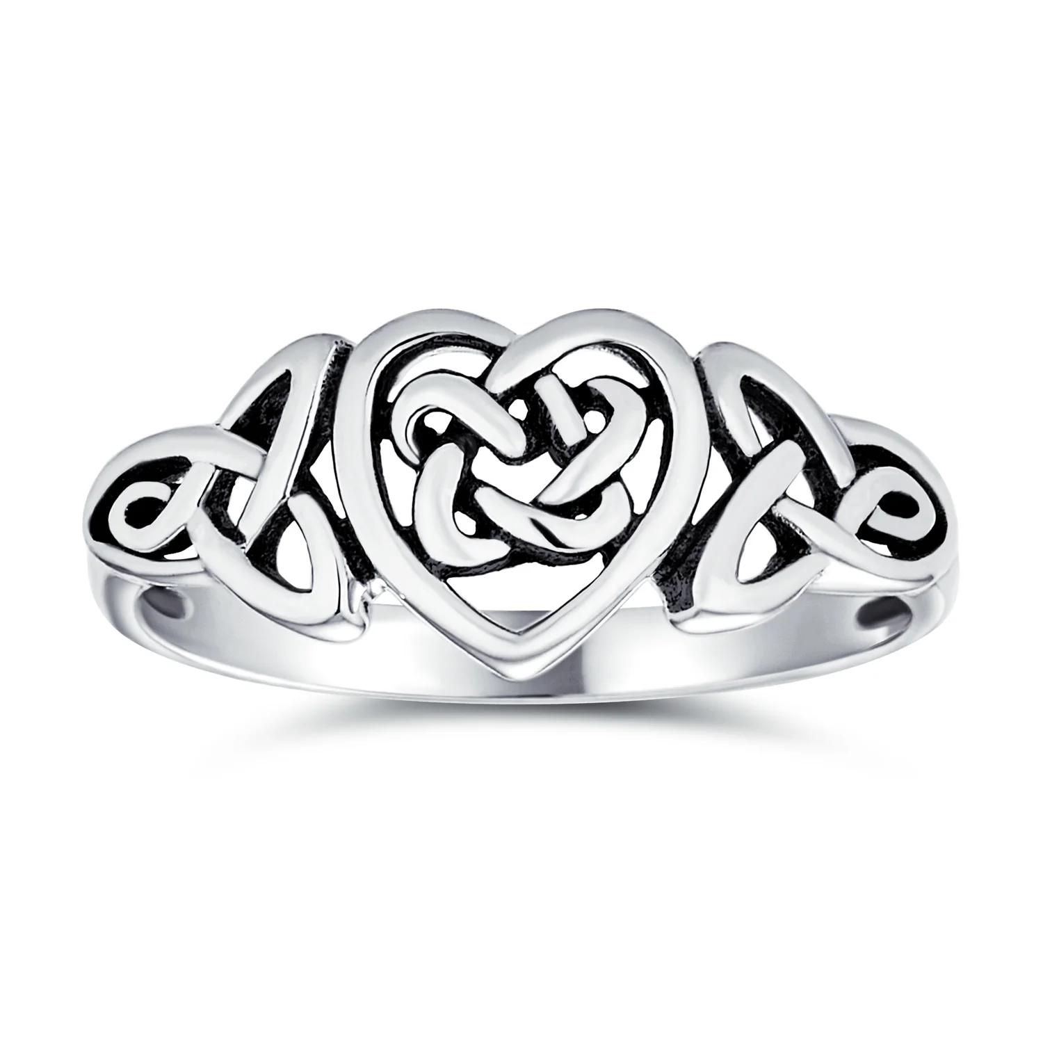 Best Friends Celtic Love Knots BFF Infinity Heart Promise Ring Sterling Silver - Image 2