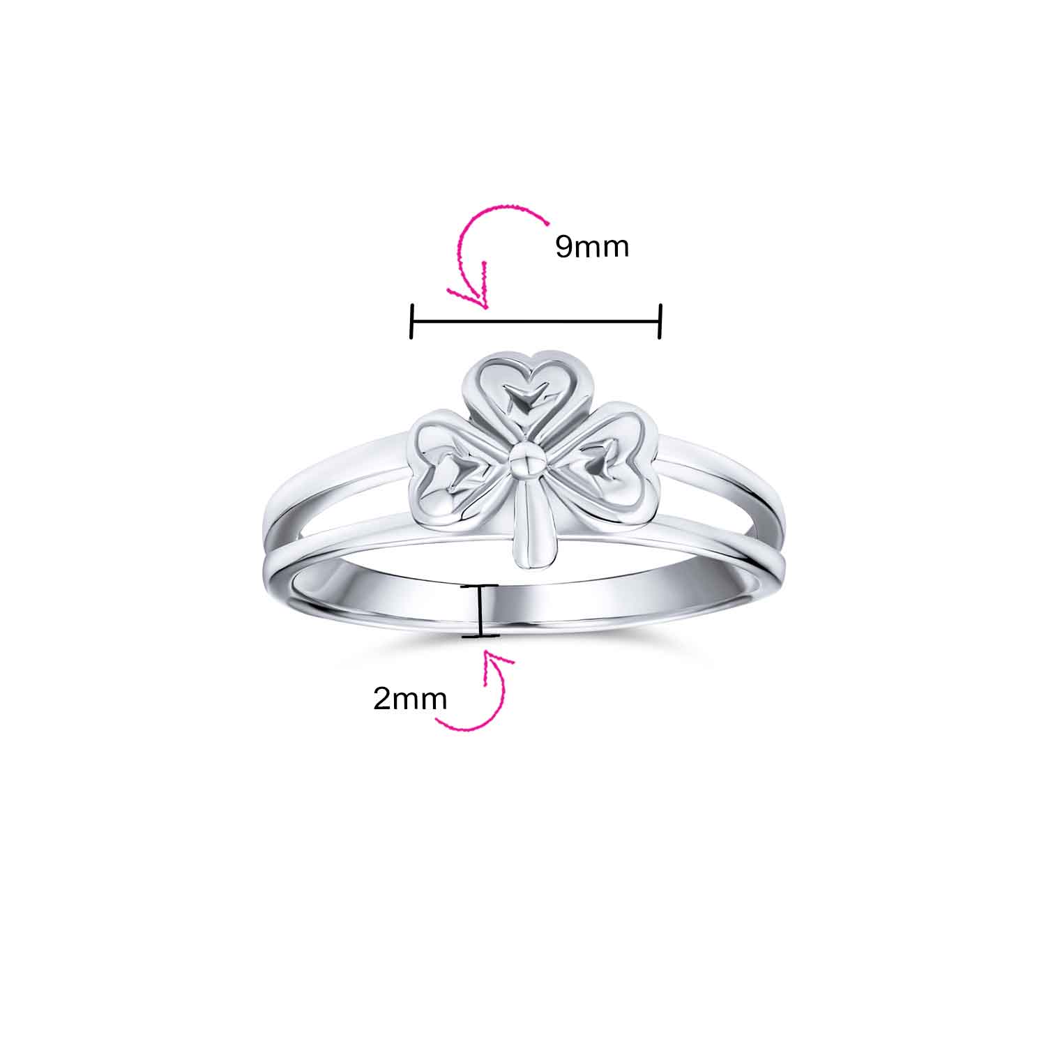 Celtic Trinity Peite Design Shamrock Clover Ring Oxidized .925 Sterling Silver - Image 4