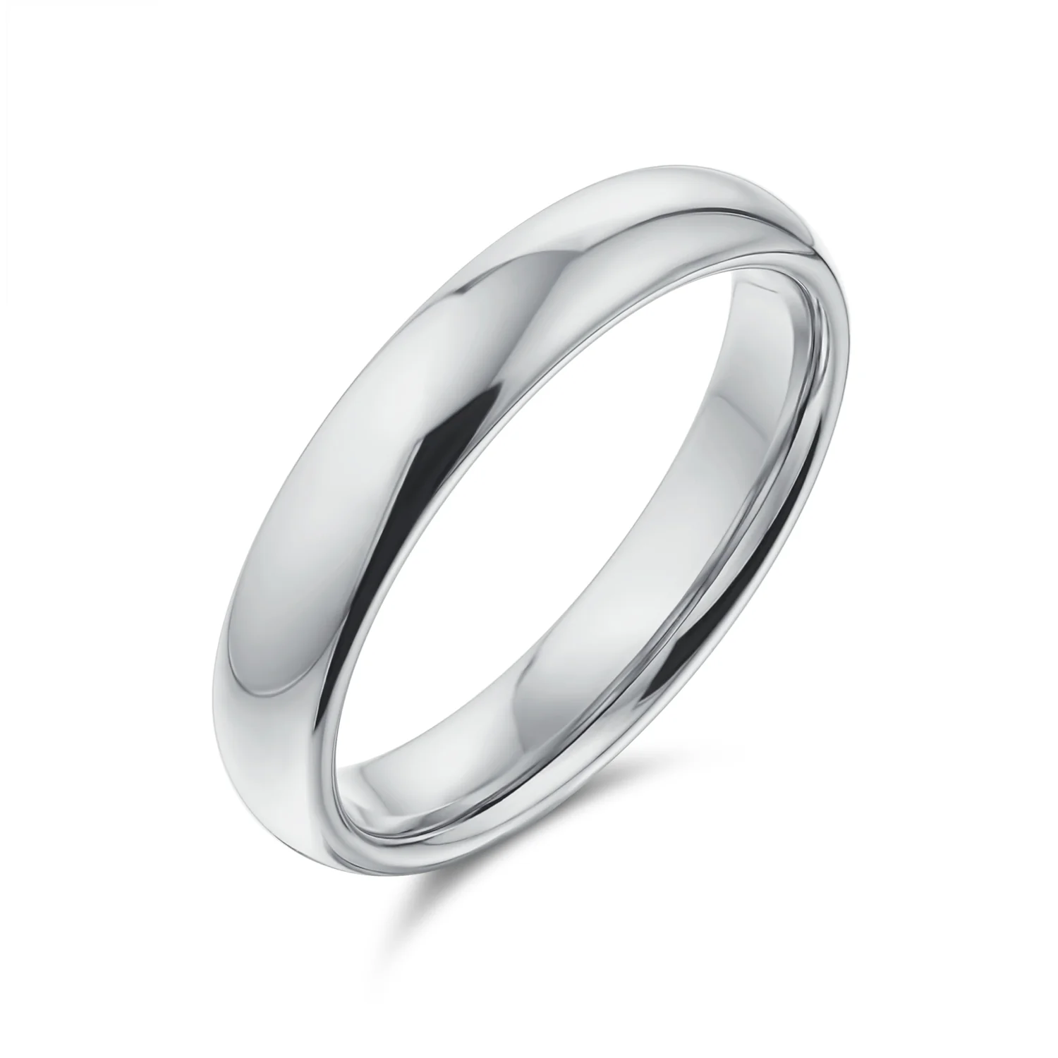 Unisex Classic Minimalist Dome Sterling Silver Ring for Couples Wedding Band - Image 4