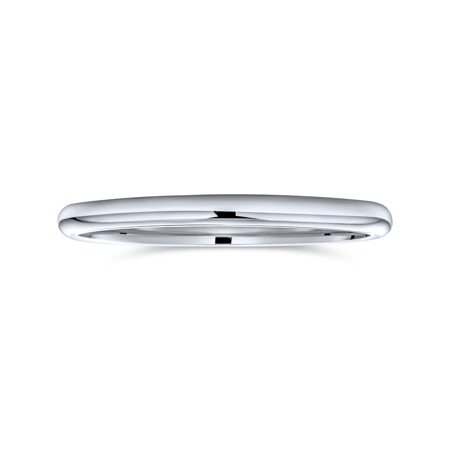 Unisex Classic Minimalist Dome Sterling Silver Ring for Couples Wedding Band - Image 5