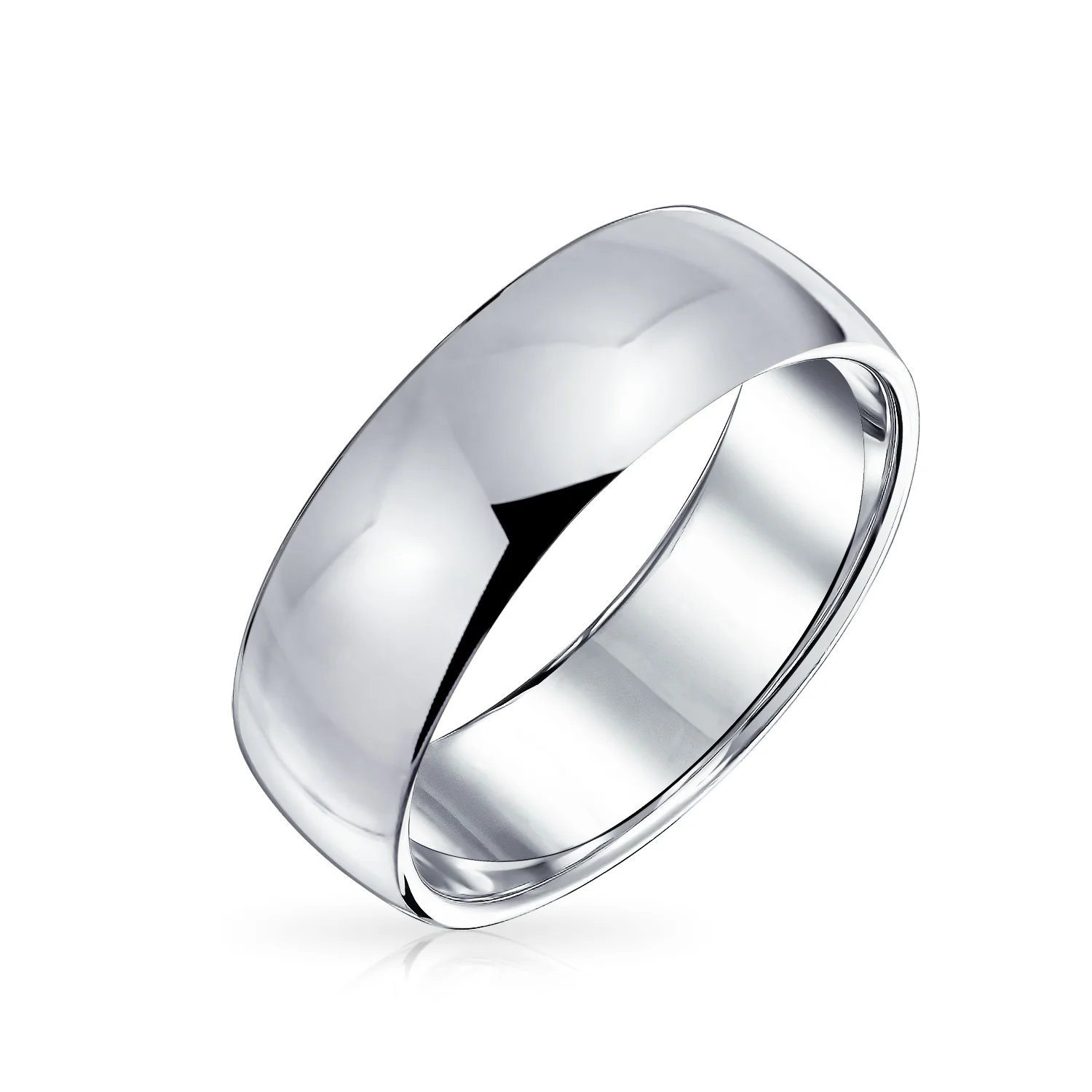 Plain 5MM Classic Dome Wedding Band Ring .925 Sterling Silver Comfort Fit