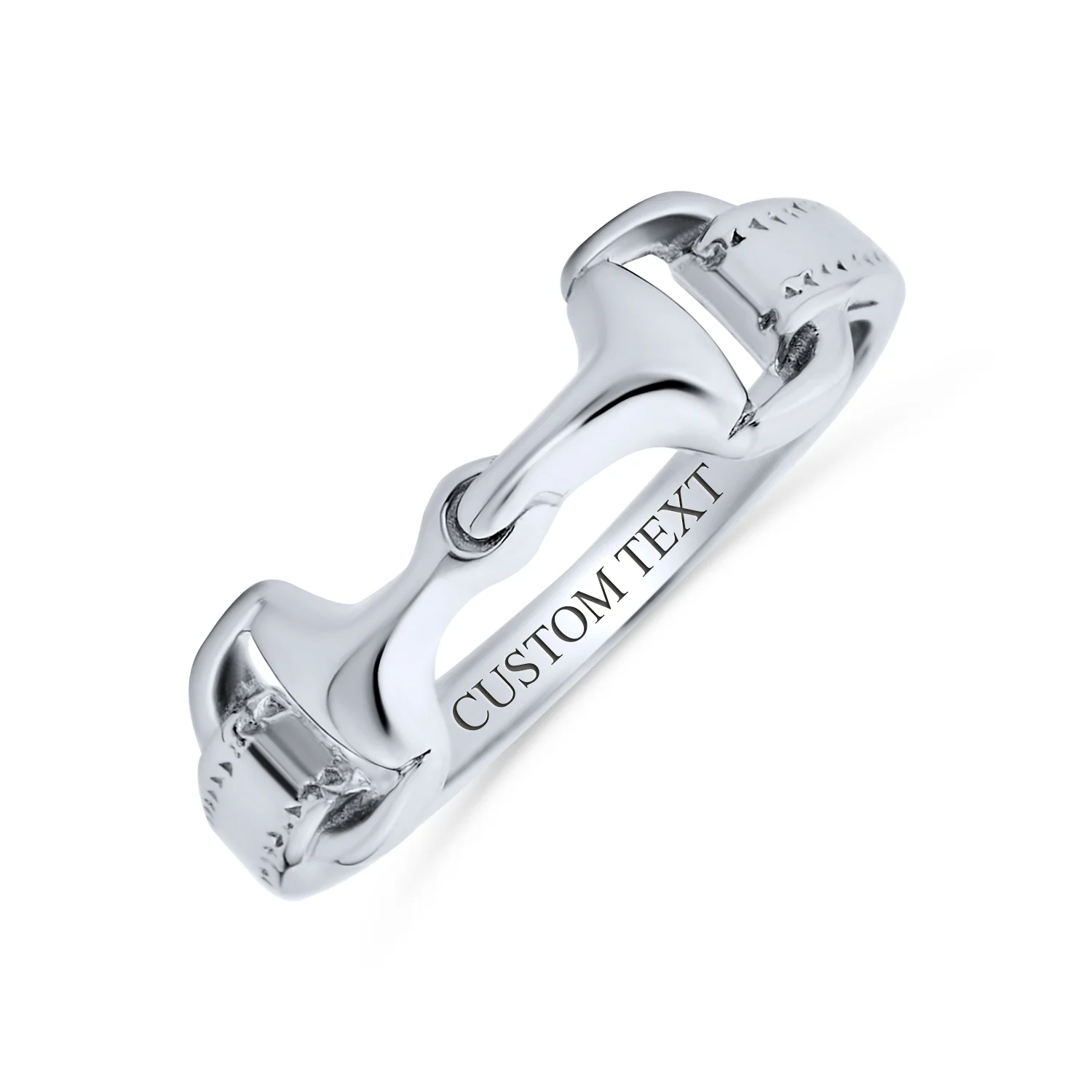 Western Equestrian Horse Lover Snaffle Bit Band Ring .925 Sterling Silver - Image 6