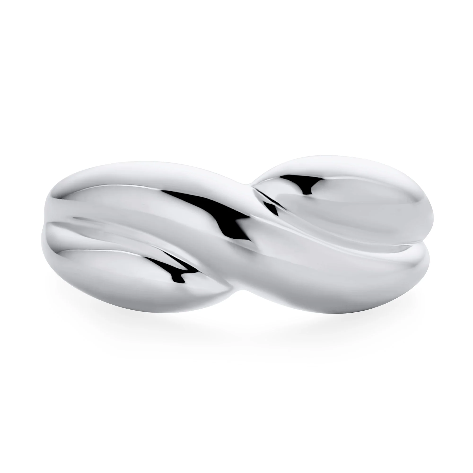 Dome Twisted Love Knot Infinity Band Silver Ring Sterling Criss Cross - Image 2