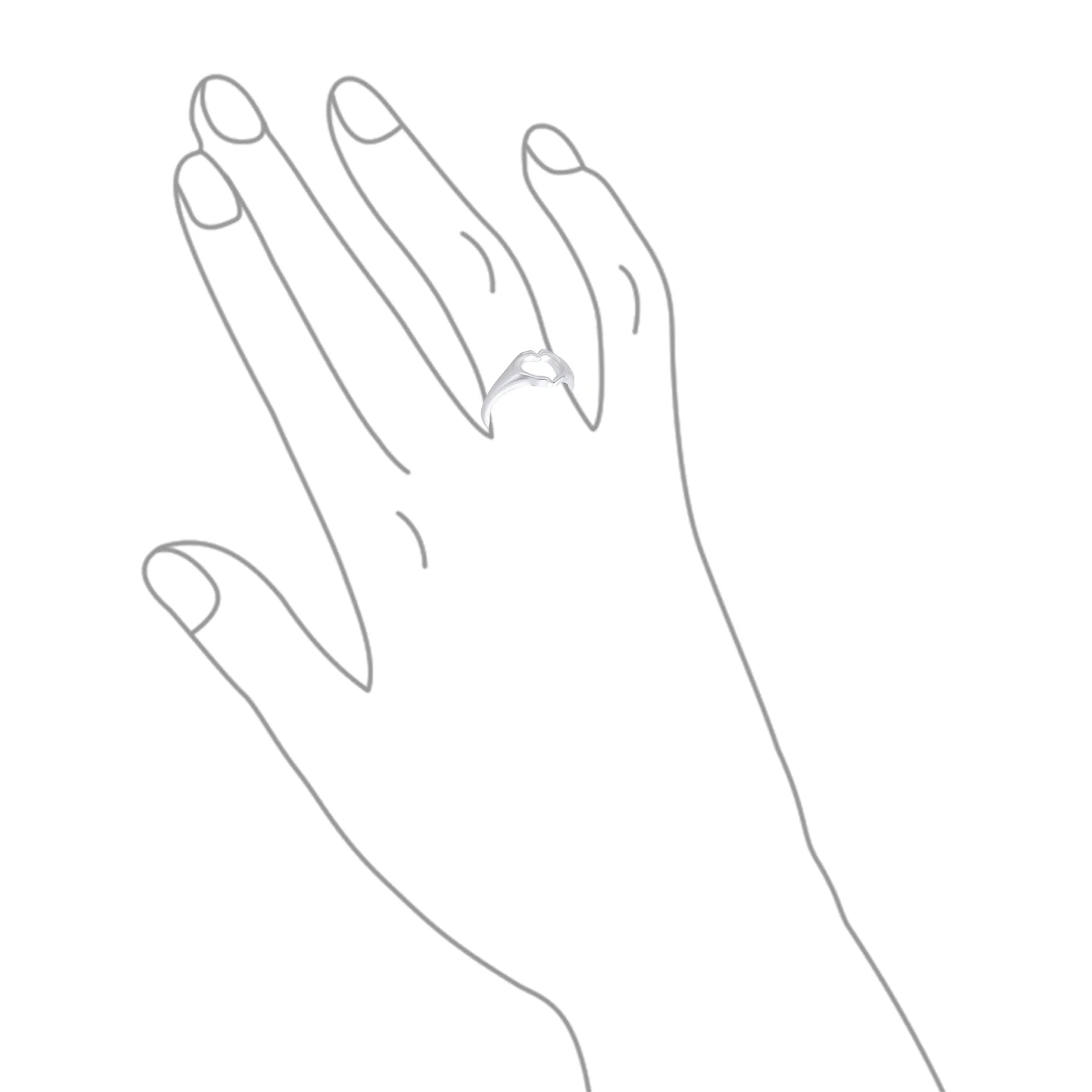Open Heart I Love You Sign Language Promise Ring .925 Silver - Image 3