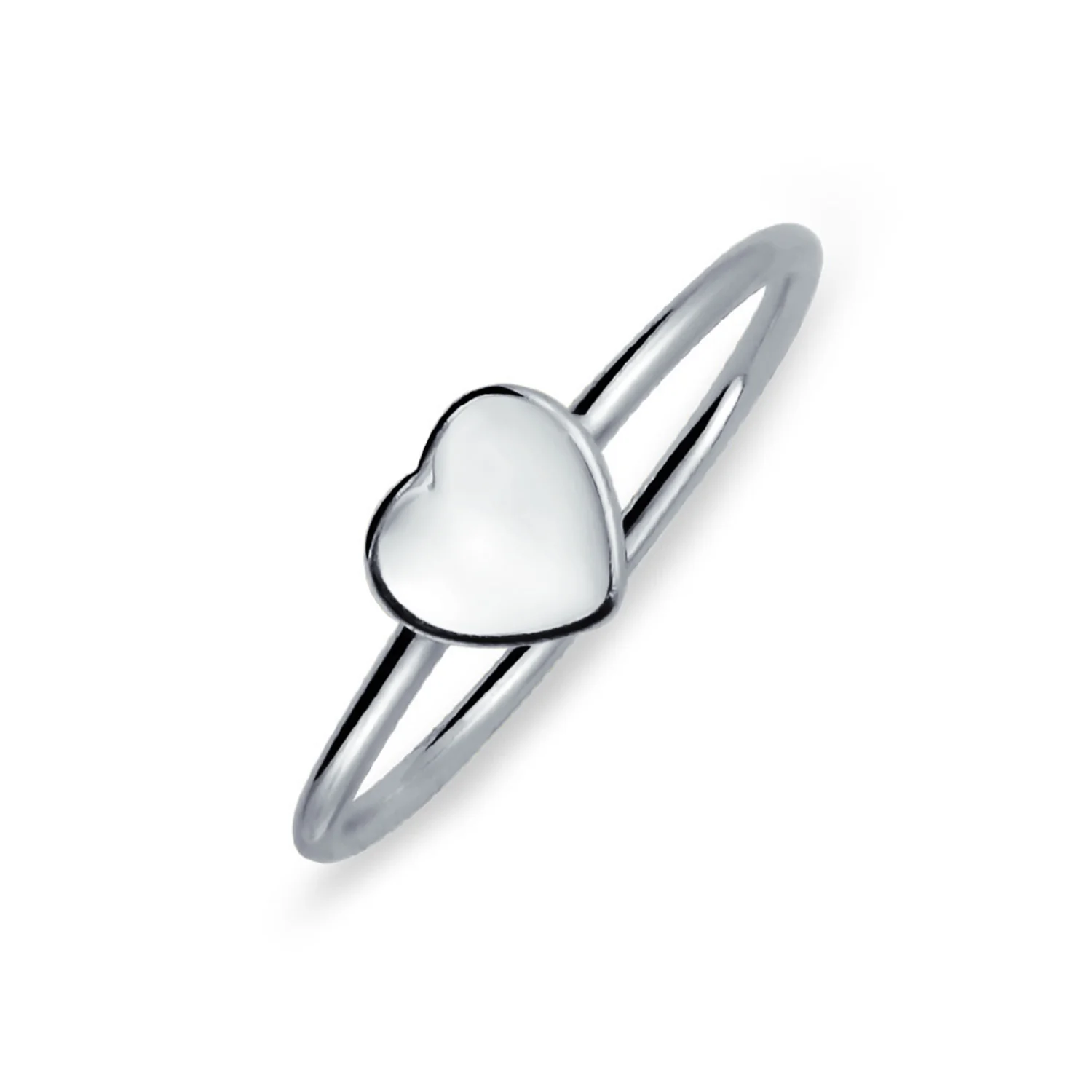 Tiny Blank Heart Shape for Initial Monogram Signet Ring .925 Sterling Silver - Image 16