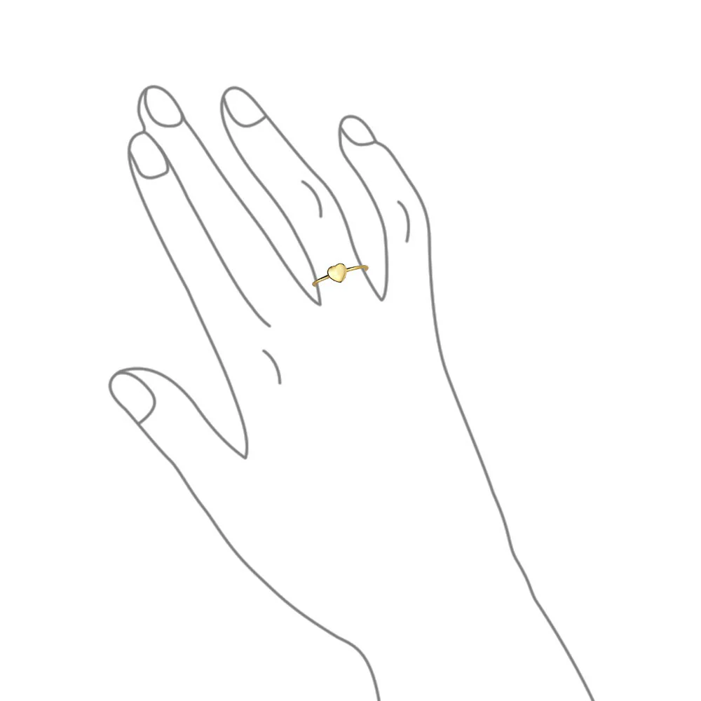 Tiny Minimalist Silver Ring Heart Shape Initial Monogram Gold Plated Sterling - Image 52