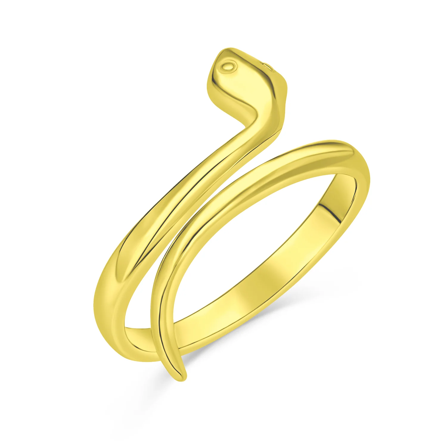 Delicate Snake Wrap 1MM Stackable Knuckle Midi Band Ring Gold Plated Sterling Silver - Image 3