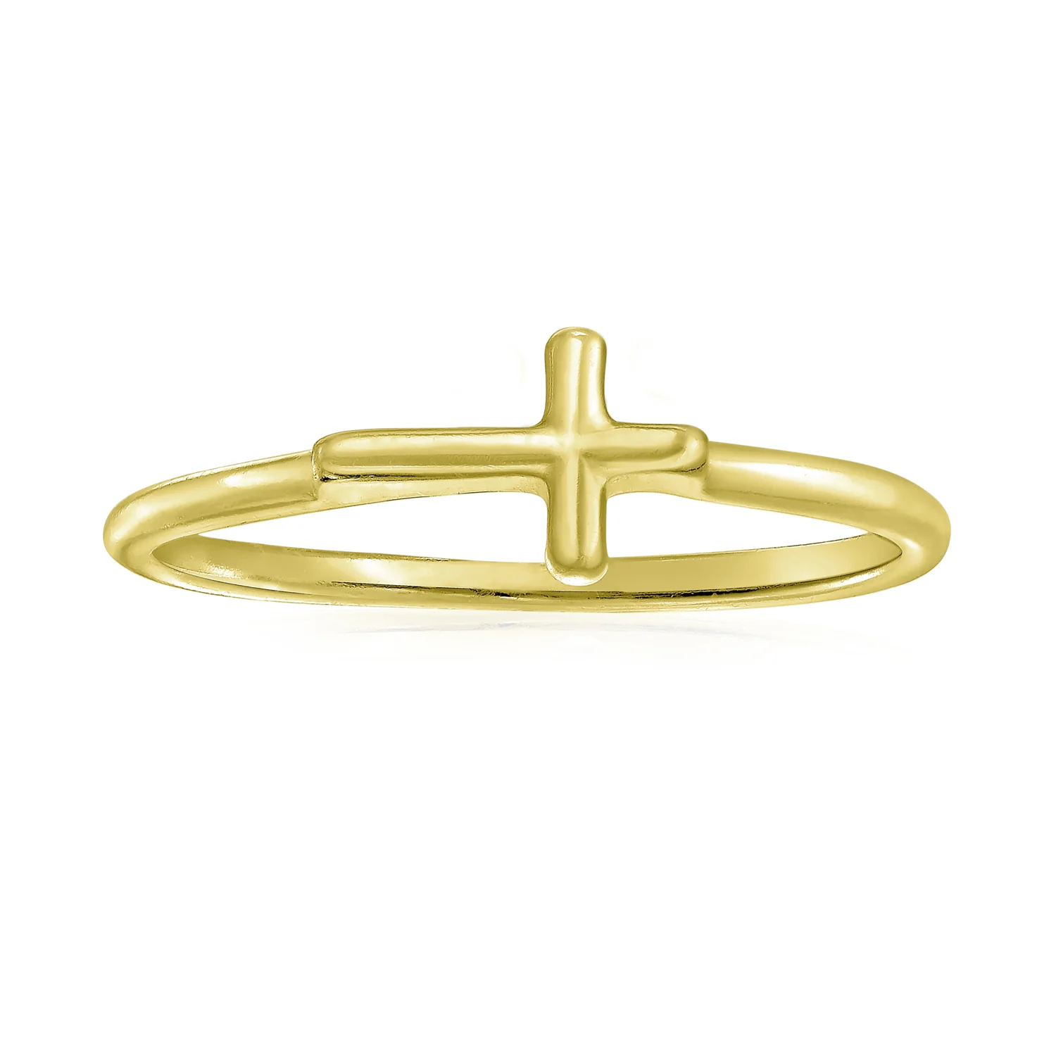 Tiny Stackable Religious Sideways Cross Ring 1MM Band .925 Sterling Silver - Image 15