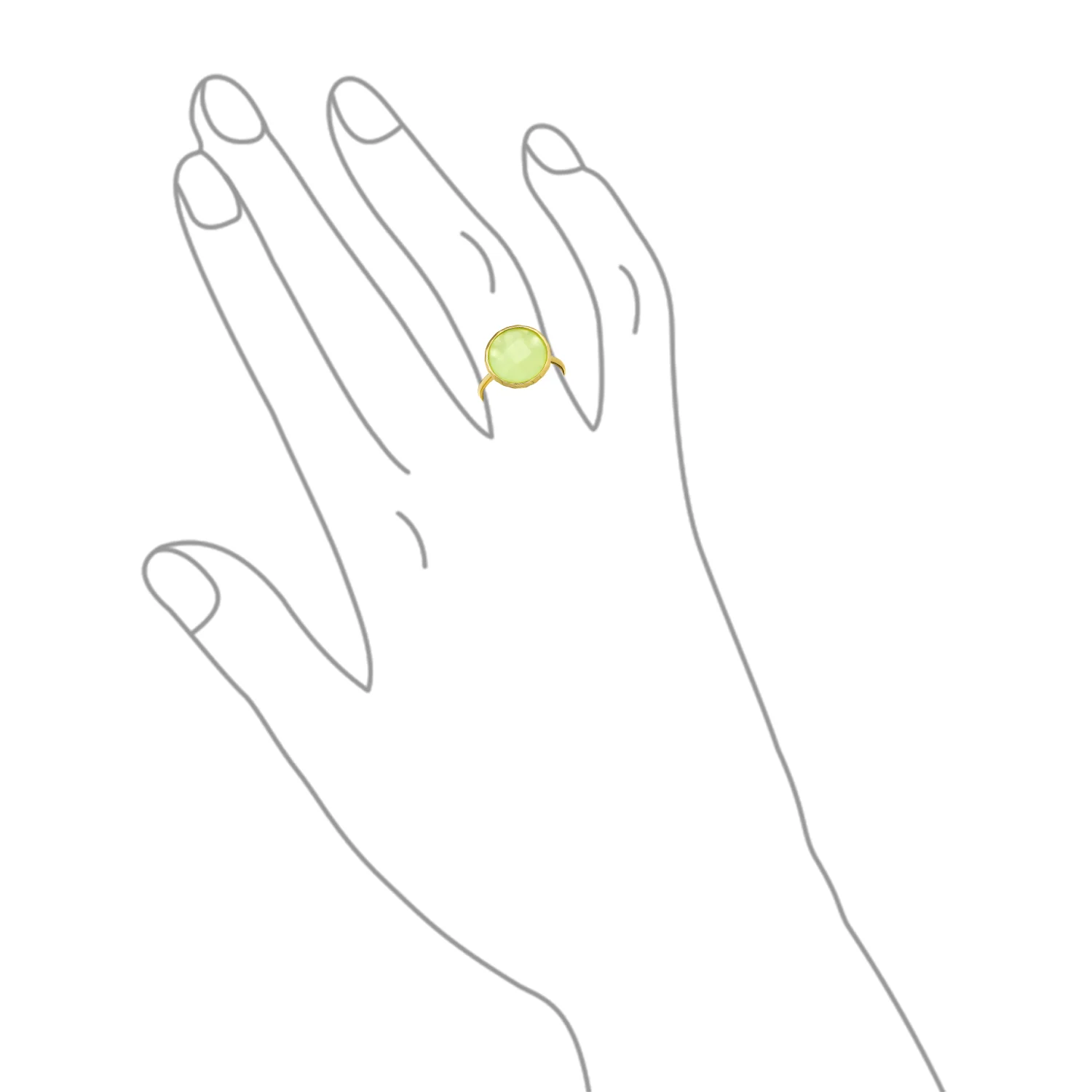 Multifaceted Seafoam Green or Pink Quartz Silver Ring 14K Gold Plated Silver - Image 3