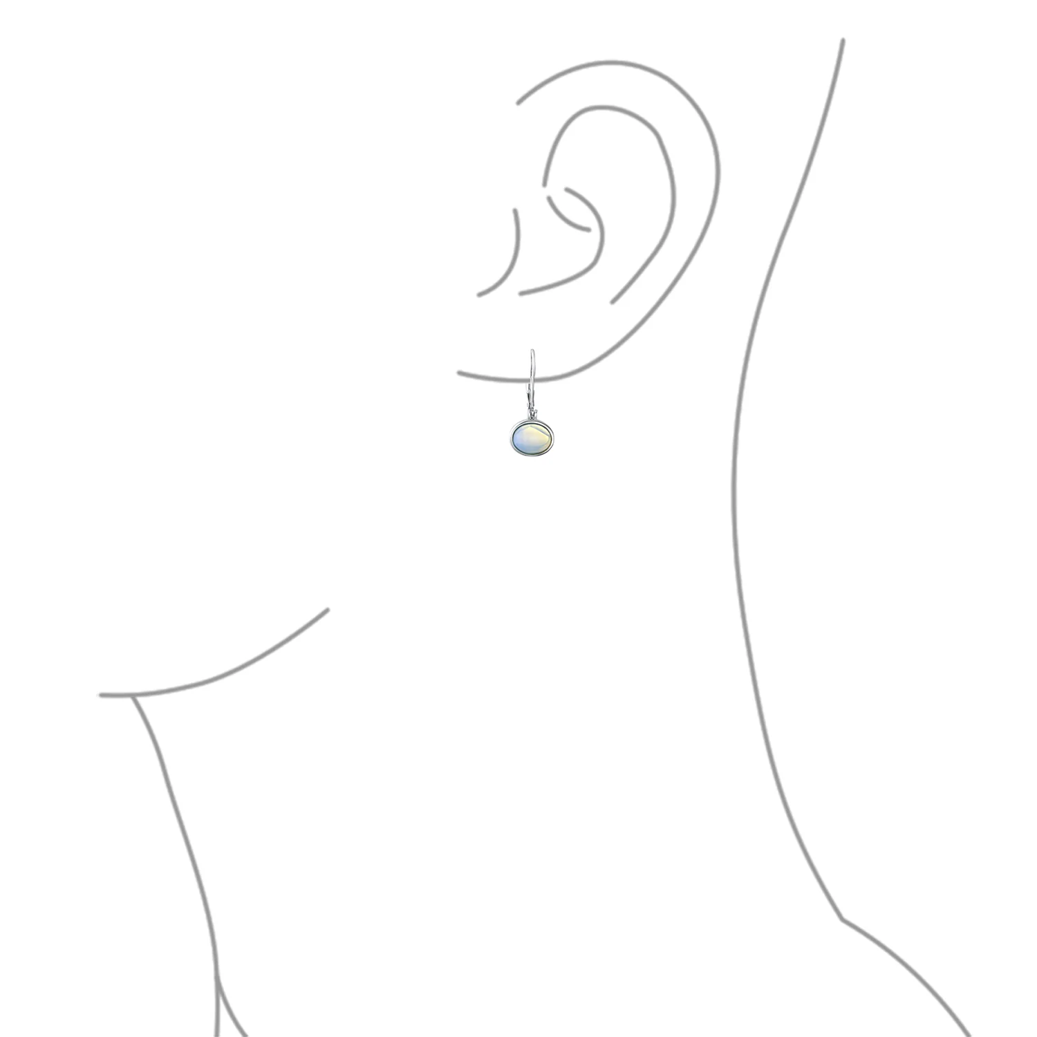 Simple Bezel Set Dangle Earrings with Amber Jade Moonstone Onyx Gemstones - Image 11