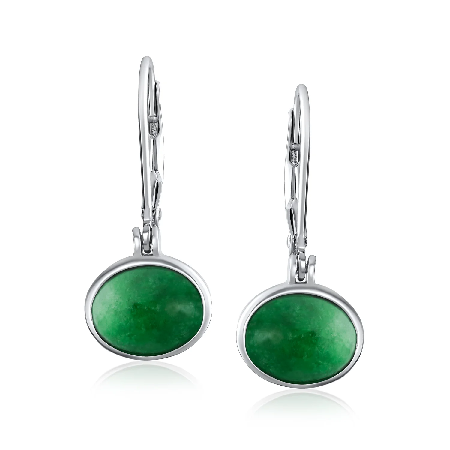 Simple Bezel Set Dangle Earrings with Amber Jade Moonstone Onyx Gemstones - Image 6