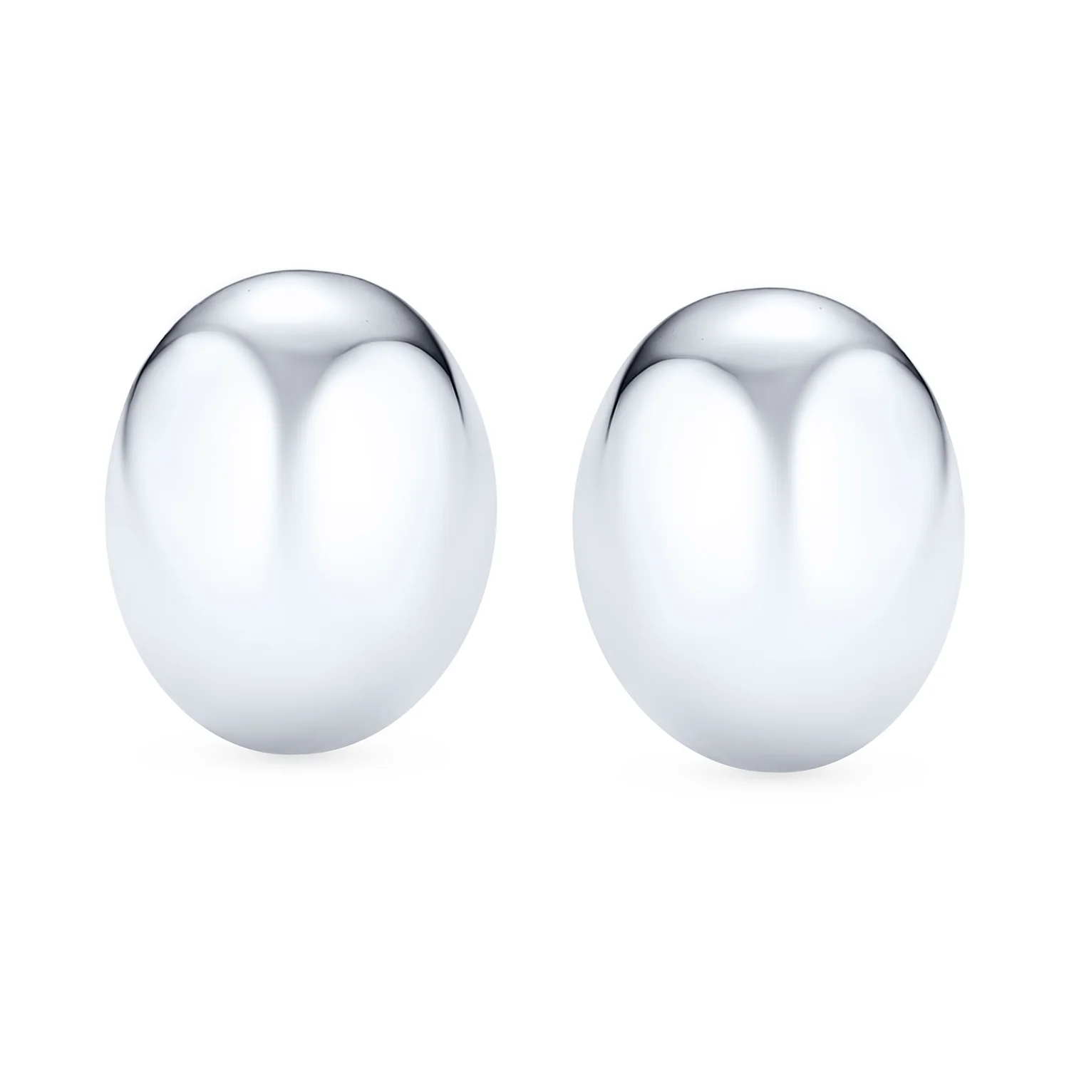 Simple Button Style Dome Clip-On Earrings for Non-Pierced Ears Sterling Silver - Image 2