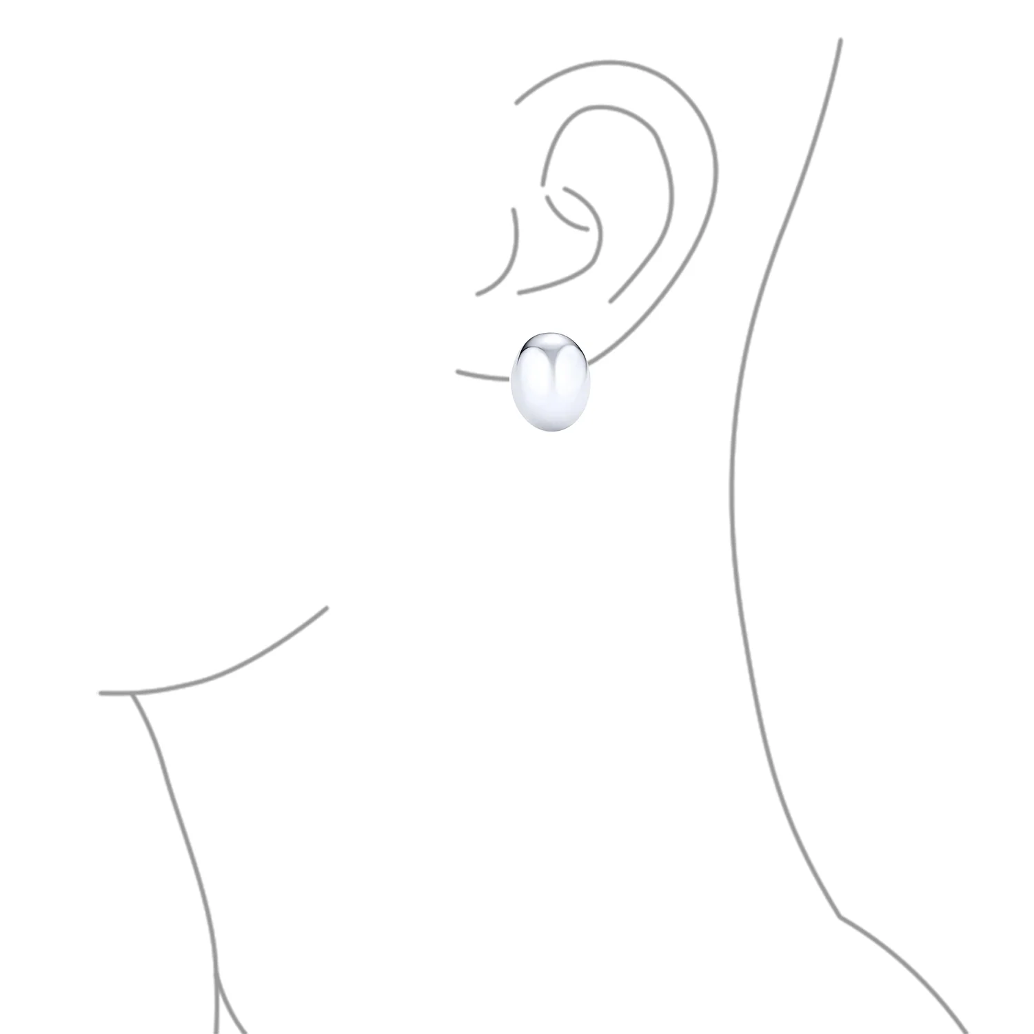 Simple Button Style Dome Clip-On Earrings for Non-Pierced Ears Sterling Silver - Image 3