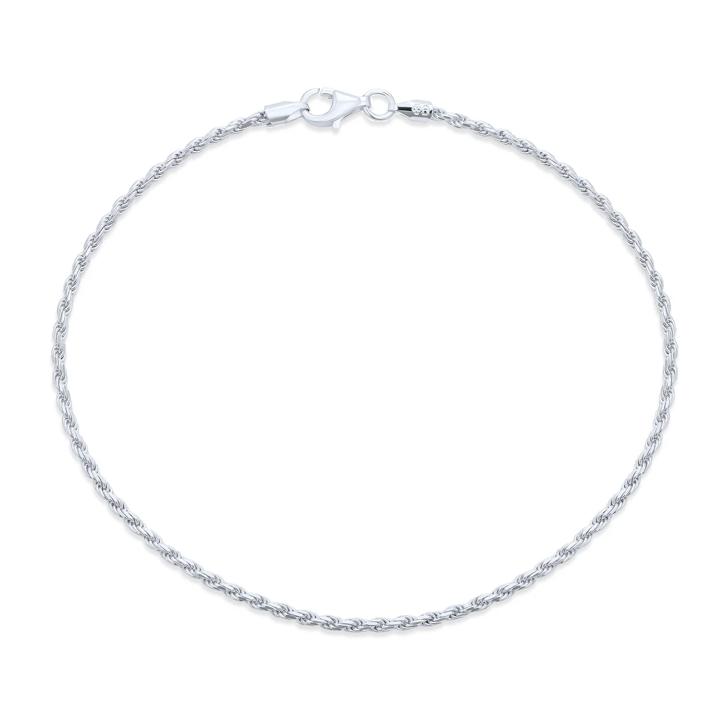 Simple Figaro Rope Chain Anklet Ankle Bracelet 14K Gold Plated Silver 9-10 Inch