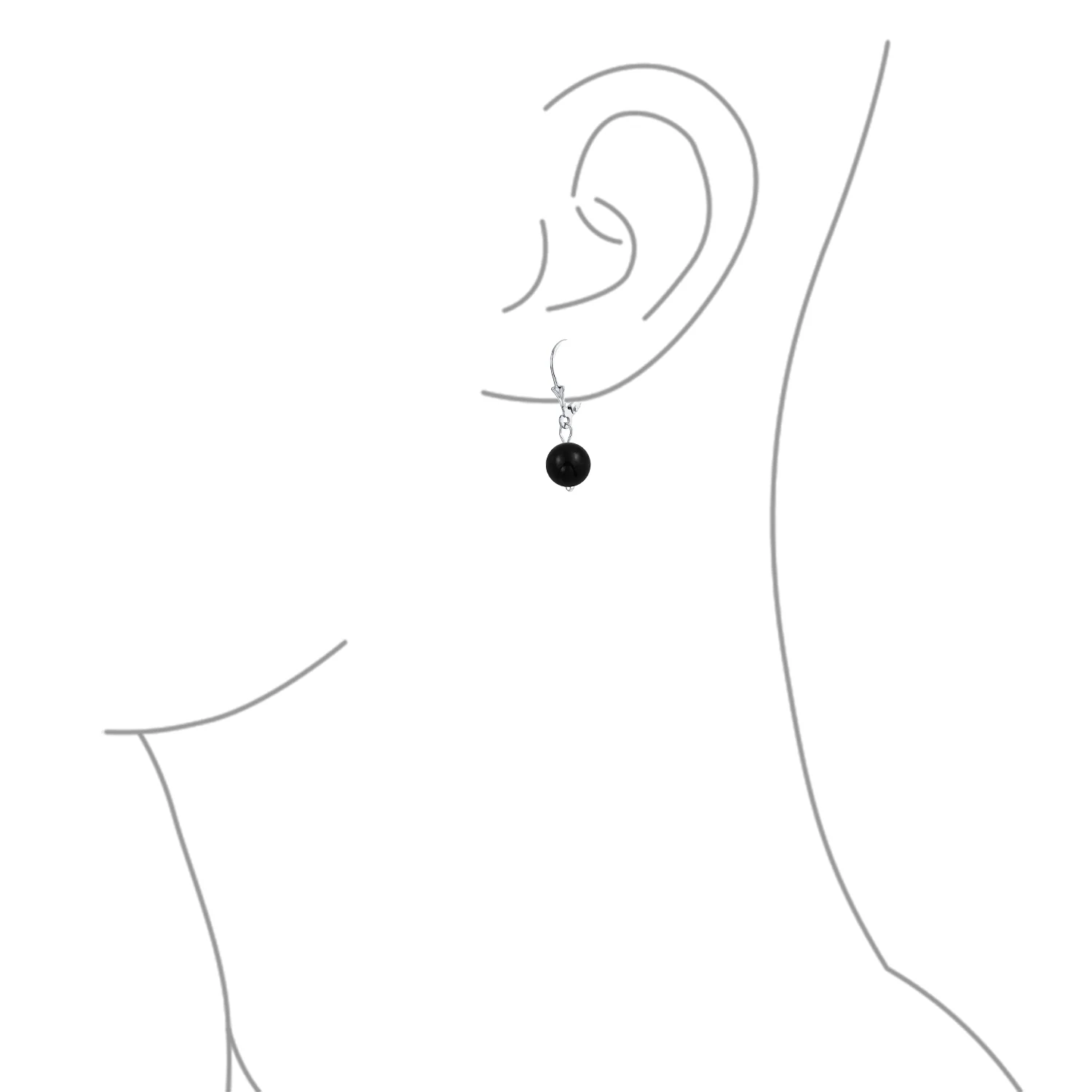 Simple Gemstone 8MM Drop Ball Earrings Secure Hinge Lever Back Sterling Silver - Image 35