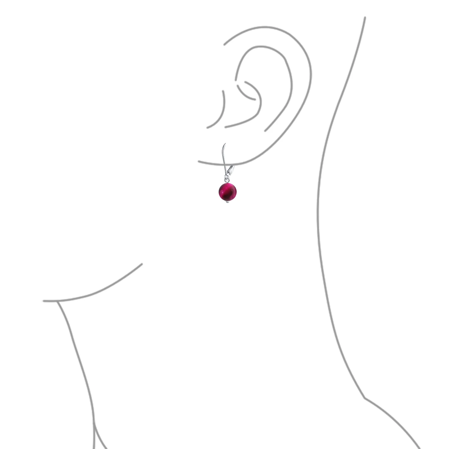 Simple Gemstone 8MM Drop Ball Earrings Secure Hinge Lever Back Sterling Silver - Image 42