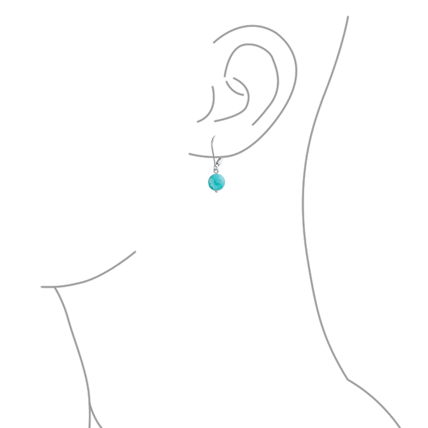 Simple Gemstone 8MM Drop Ball Earrings Secure Hinge Lever Back Sterling Silver - Image 52