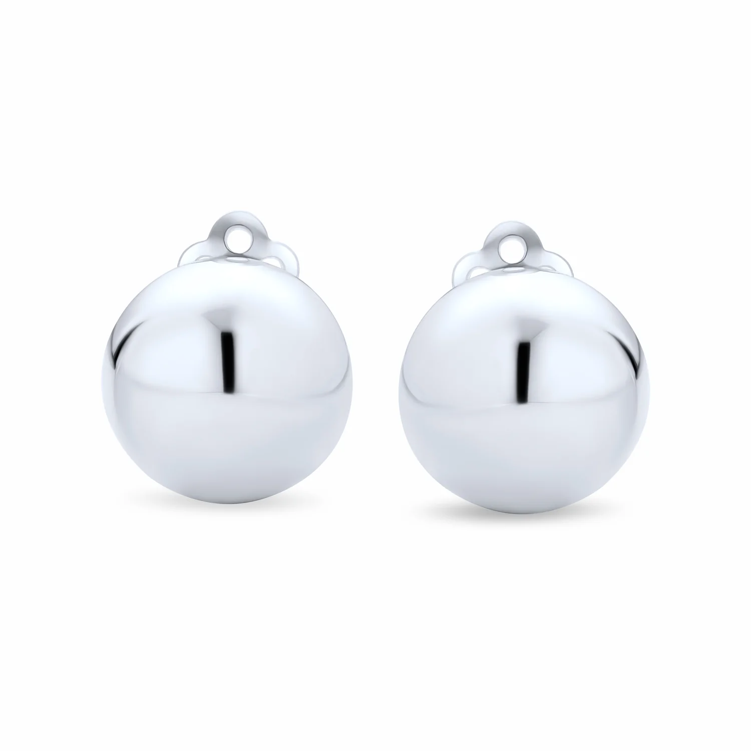 Half Round Ball Clip-On Earrings 14K Gold Plated Silver - Image 3