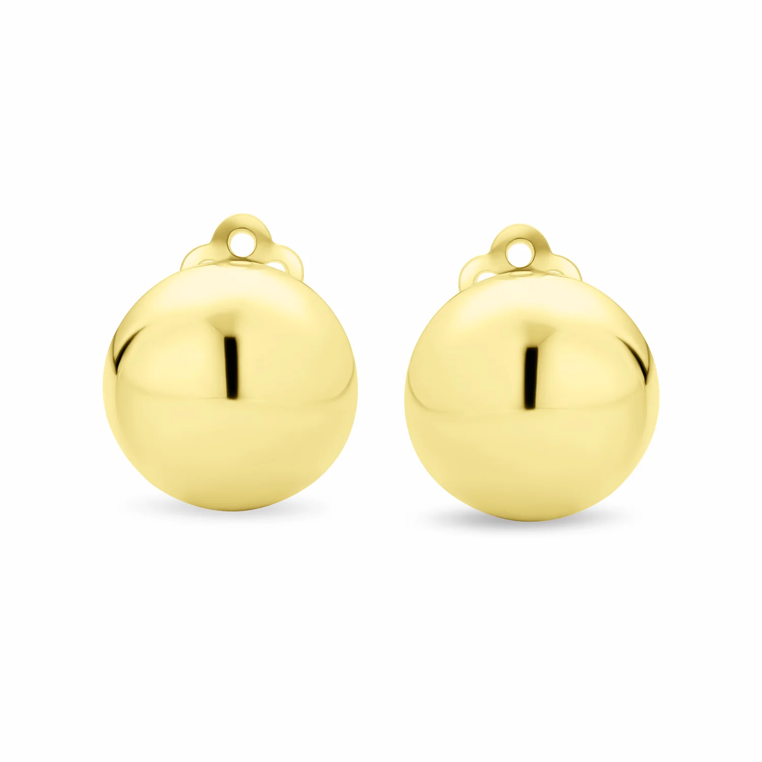 Half Round Ball Clip-On Earrings 14K Gold Plated Silver - Image 4