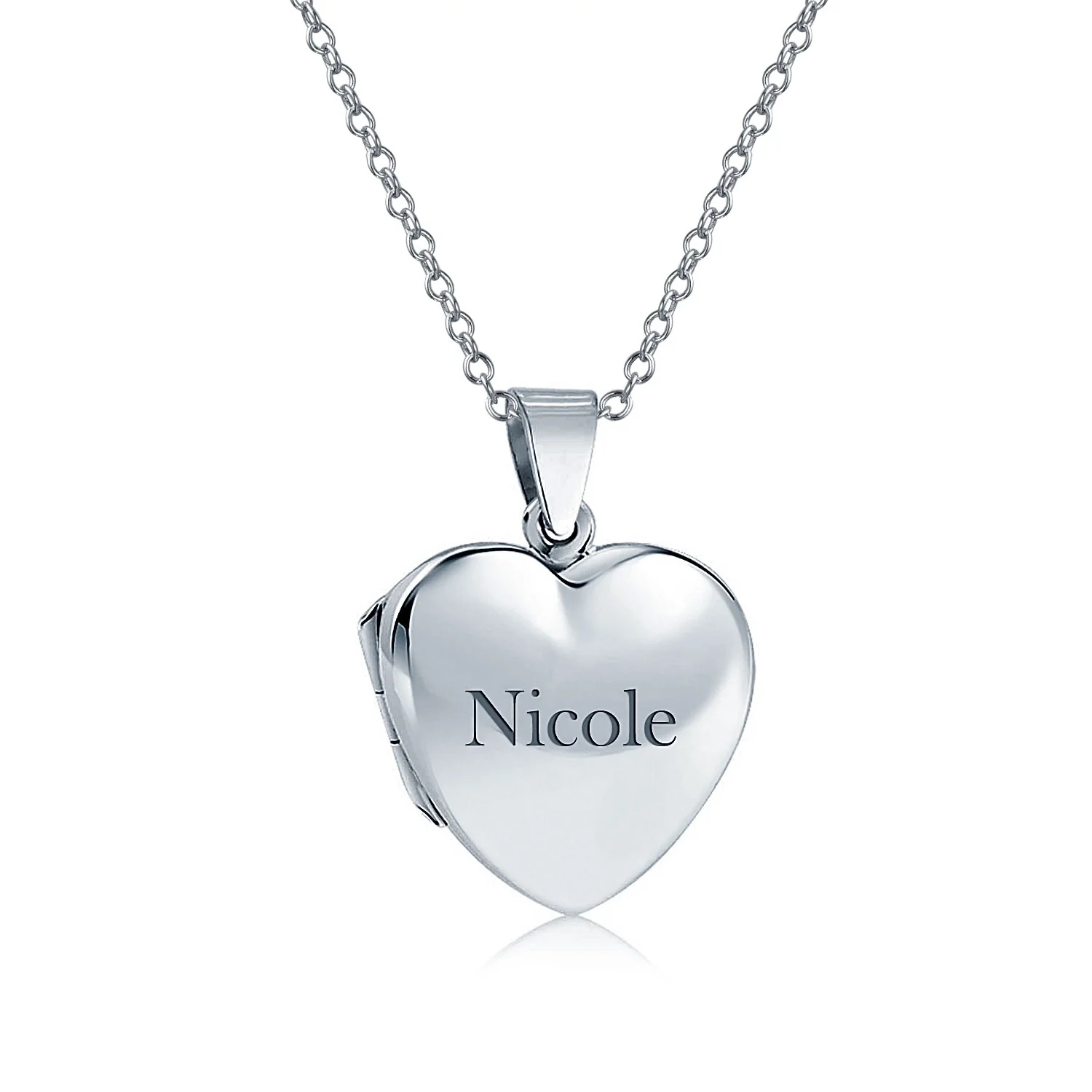 Simple Keepsake Puff Heart Shaped Photo Locket Necklace Pendant .925 Sterling Silver - Image 6