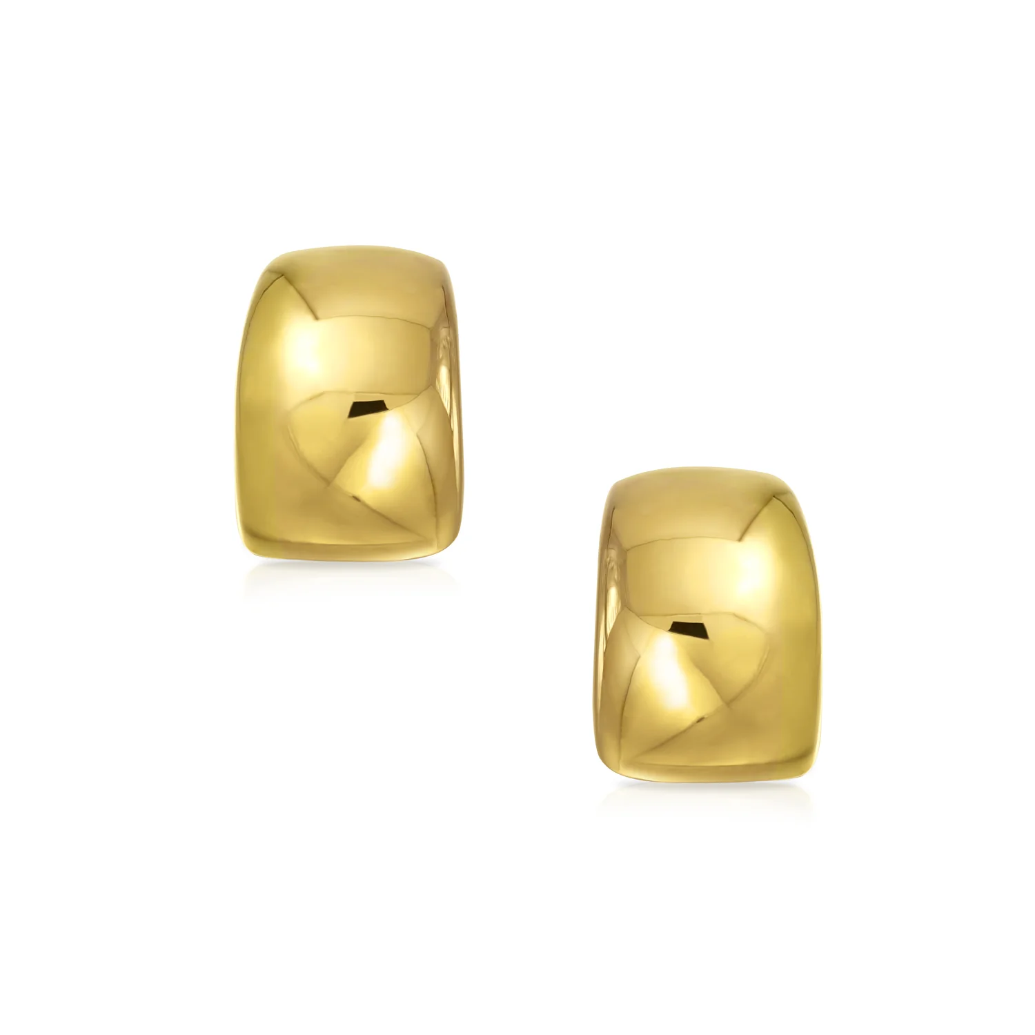 Simple Shrimp Style Half Hoop Clip On Earrings Non Pierced Silver Gold Plated - Image 4