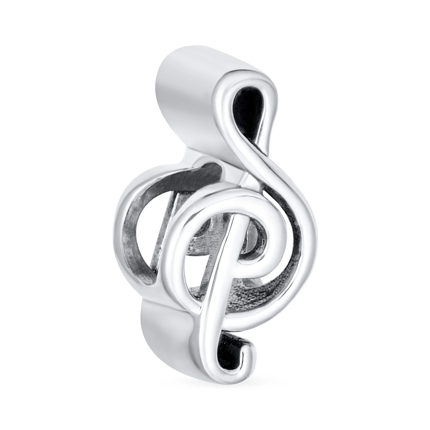 Set of 2 Sterling Silver G Clef Musician Charm Bead for European Bracelets - Image 2
