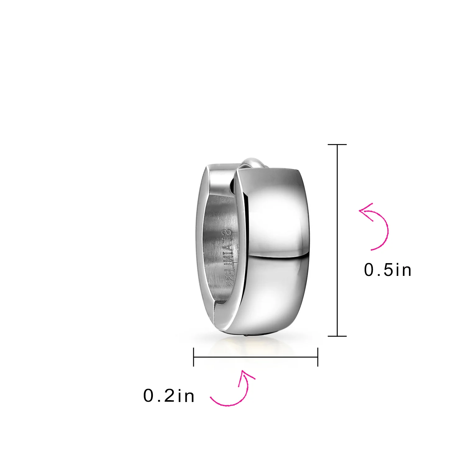 Set of 2 Basic Polished Huggie Hoop Earrings Silver Gold - Image 3