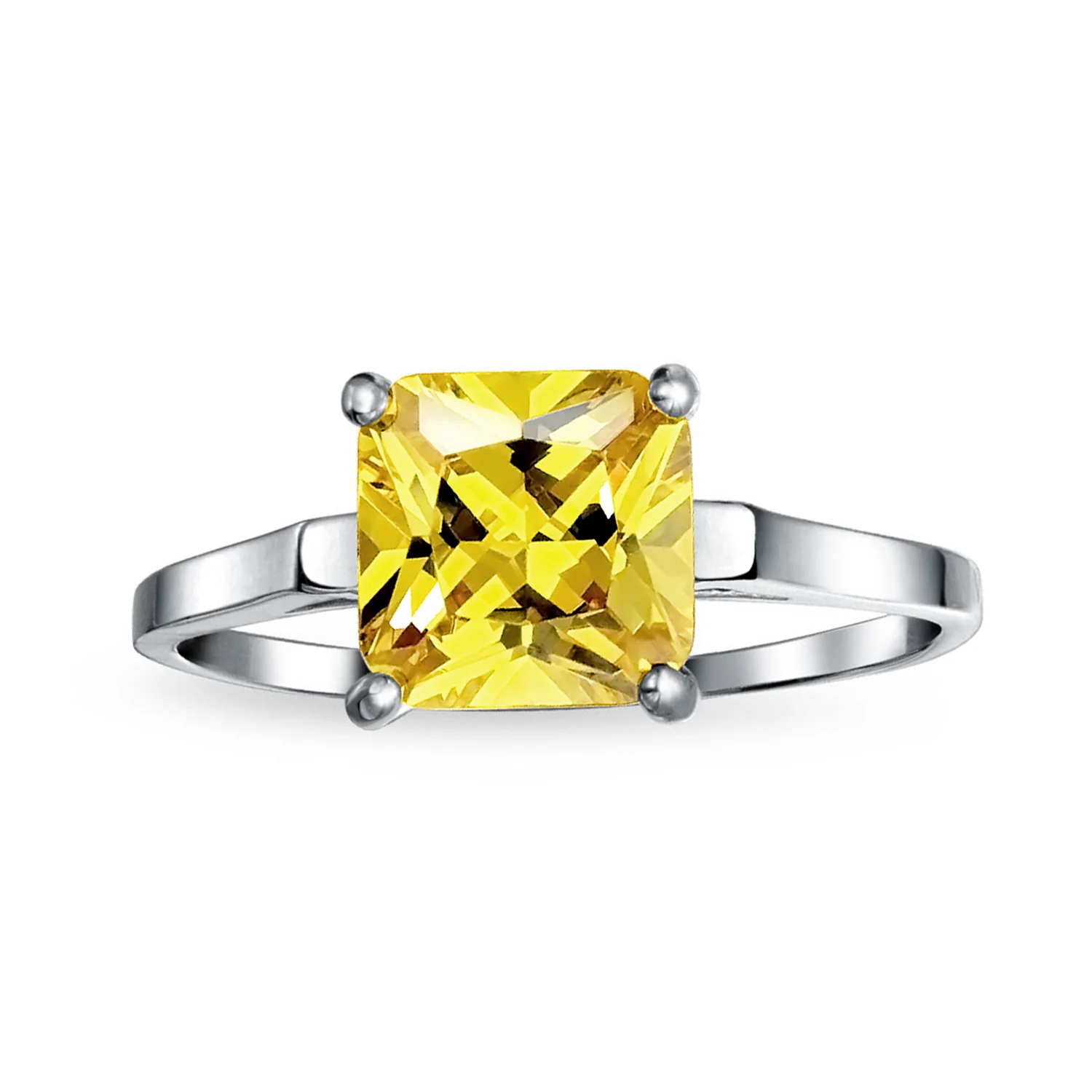 3CT Princess Cut CZ Solitaire Engagement Ring Thin Band Rose - Image 4