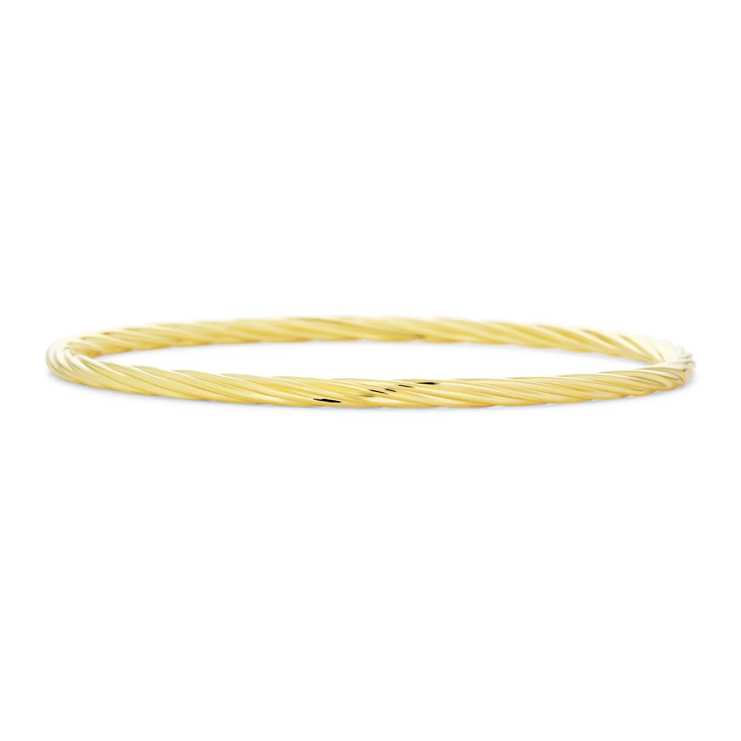 Simple Tri-Color Twist Bangle Bracelet Rose Gold & Silver Plated Stacking Style - Image 2