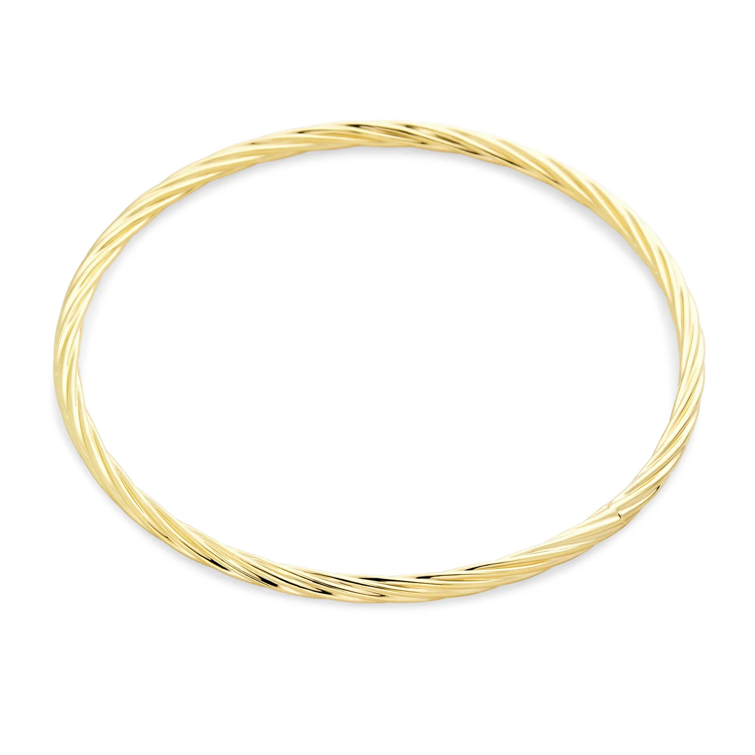 Simple Tri-Color Twist Bangle Bracelet Rose Gold & Silver Plated Stacking Style - Image 4