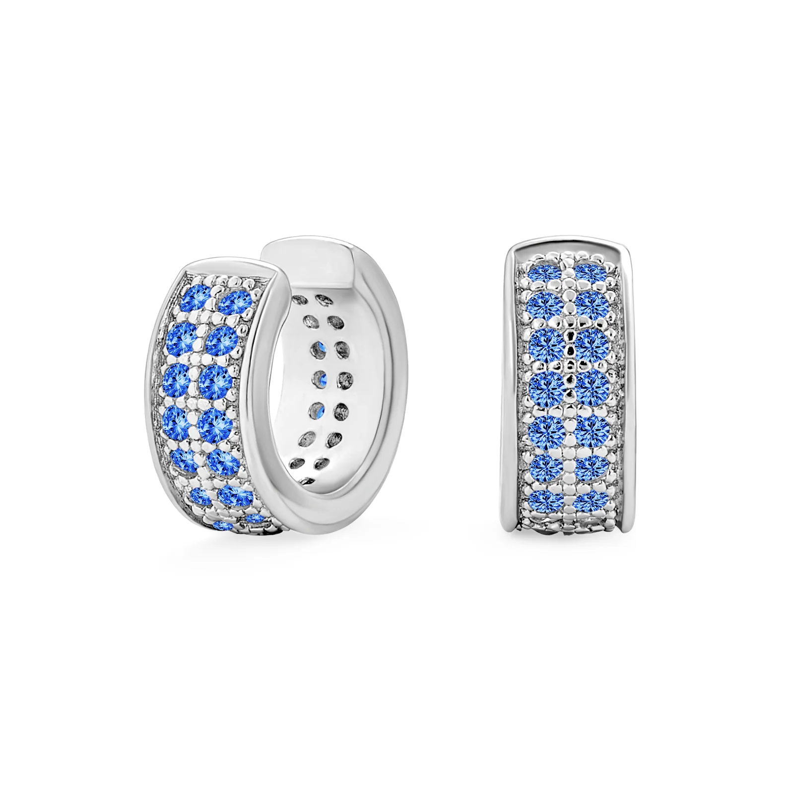 Minimalist Pave CZ Band Cartilage Ear Cuffs Clip Wrap Earrings Sterling Silver - Image 2