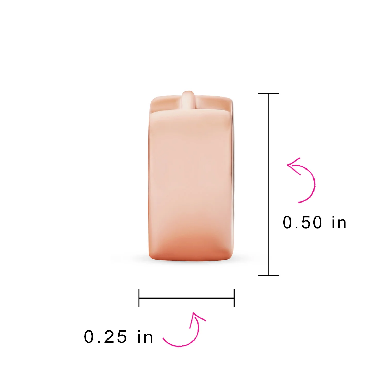 Simple Basic Wide Huggie Hoop Earrings Rose Gold Plated Sterling Silver - Image 8