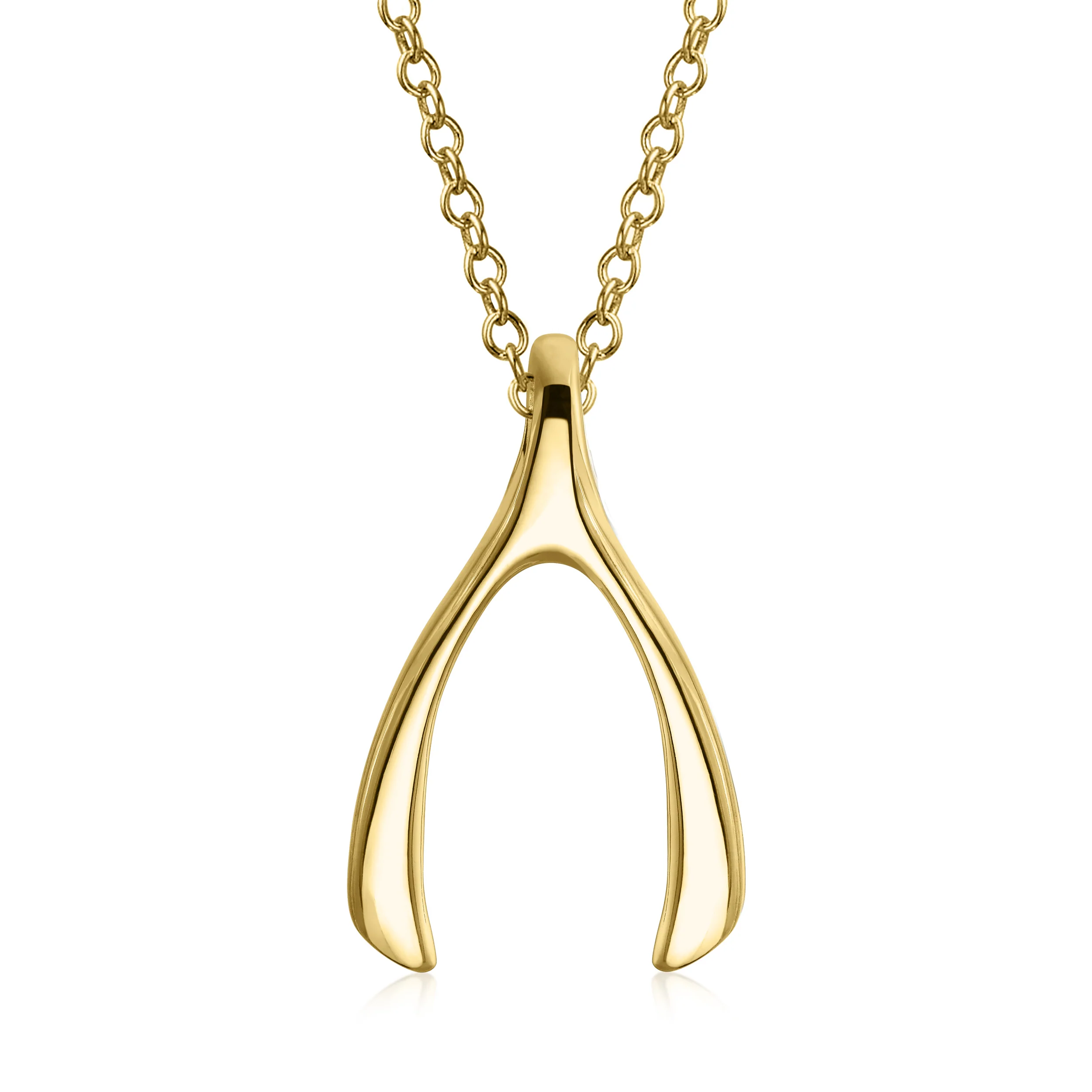 Graduation Charm Good Luck Wishbone Pendant Necklace .925 Sterling Silver - Image 2