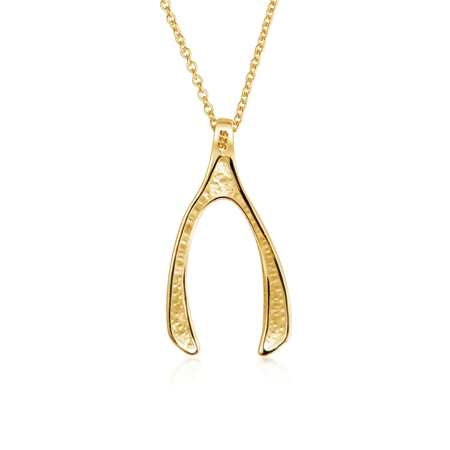 Graduation Charm Good Luck Wishbone Pendant Necklace .925 Sterling Silver - Image 4