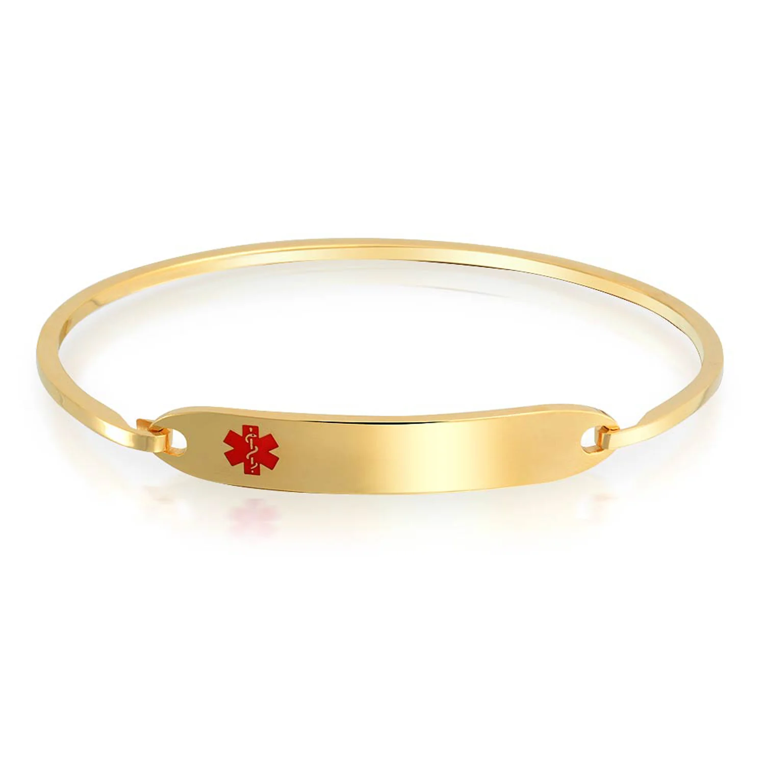 Sleek Medical ID Bracelet Bangle Stainless Steel 7 Inch - Image 2