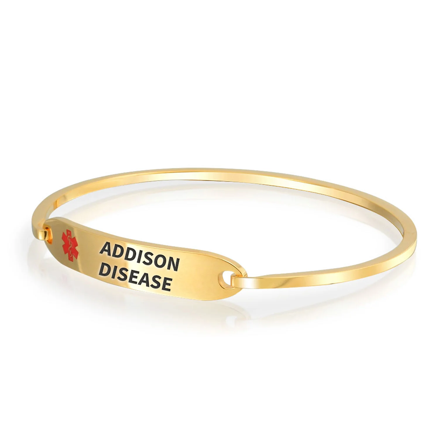 Sleek Medical ID Bracelet Bangle Stainless Steel 7 Inch - Image 23